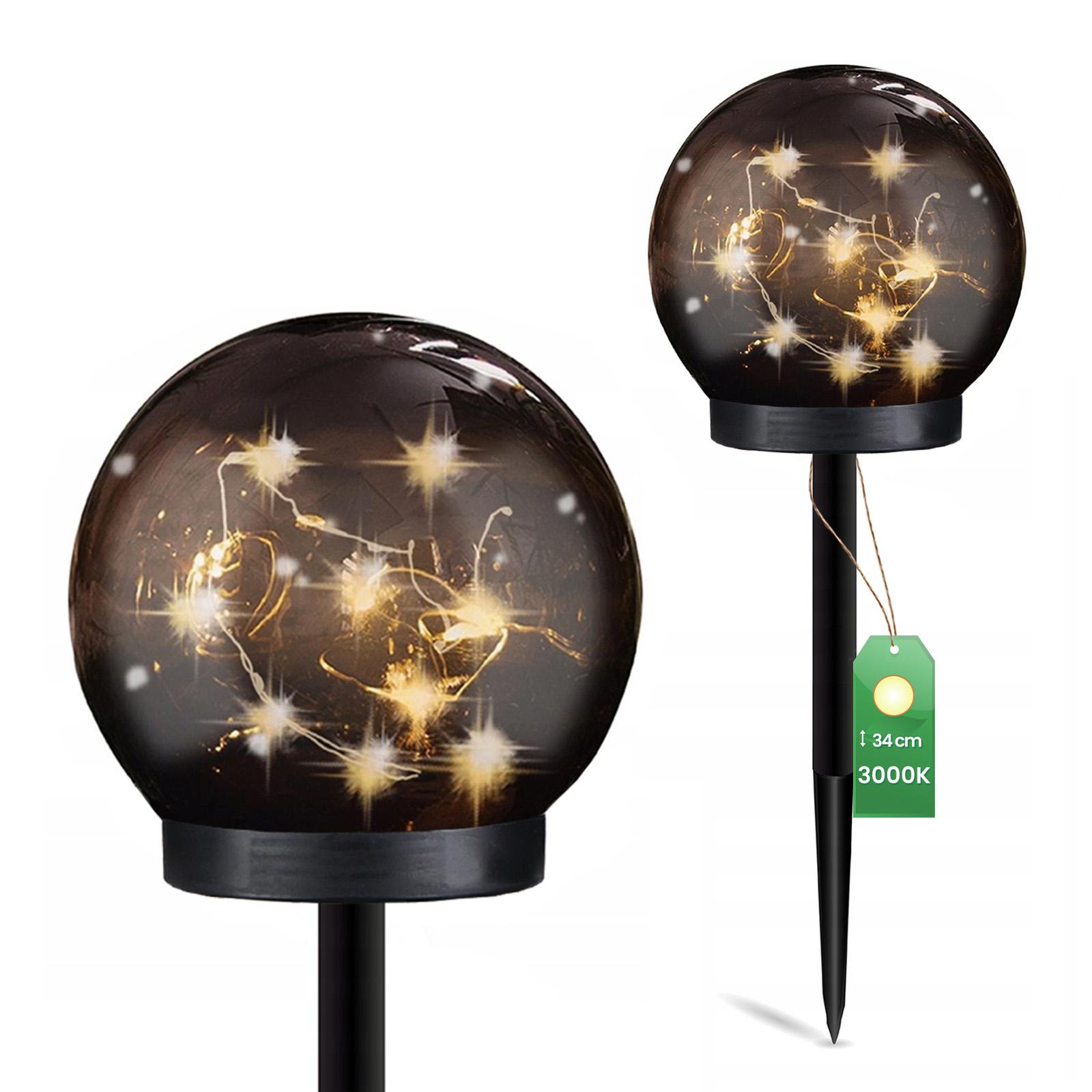 Lampa Solarna Ogrodowa LED 3000K IP44 10cm Wbijana Ozdobna Kula Dekoracyjna Dymiona GLORIS LUMILED - główne zdjęcie produktu