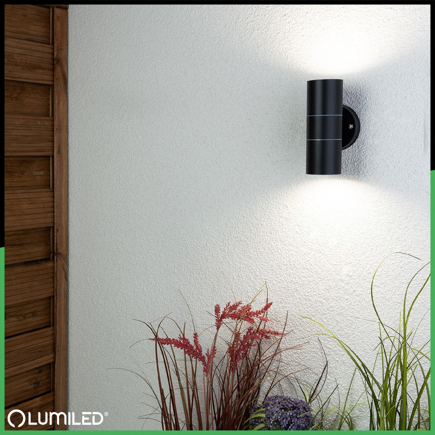 Kinkiet Ogrodowy Lampa Ścienna Elewacyjna góra dół LED GU10 IP44 ZINNIA Czarny LUMILED - obszar zastosowań