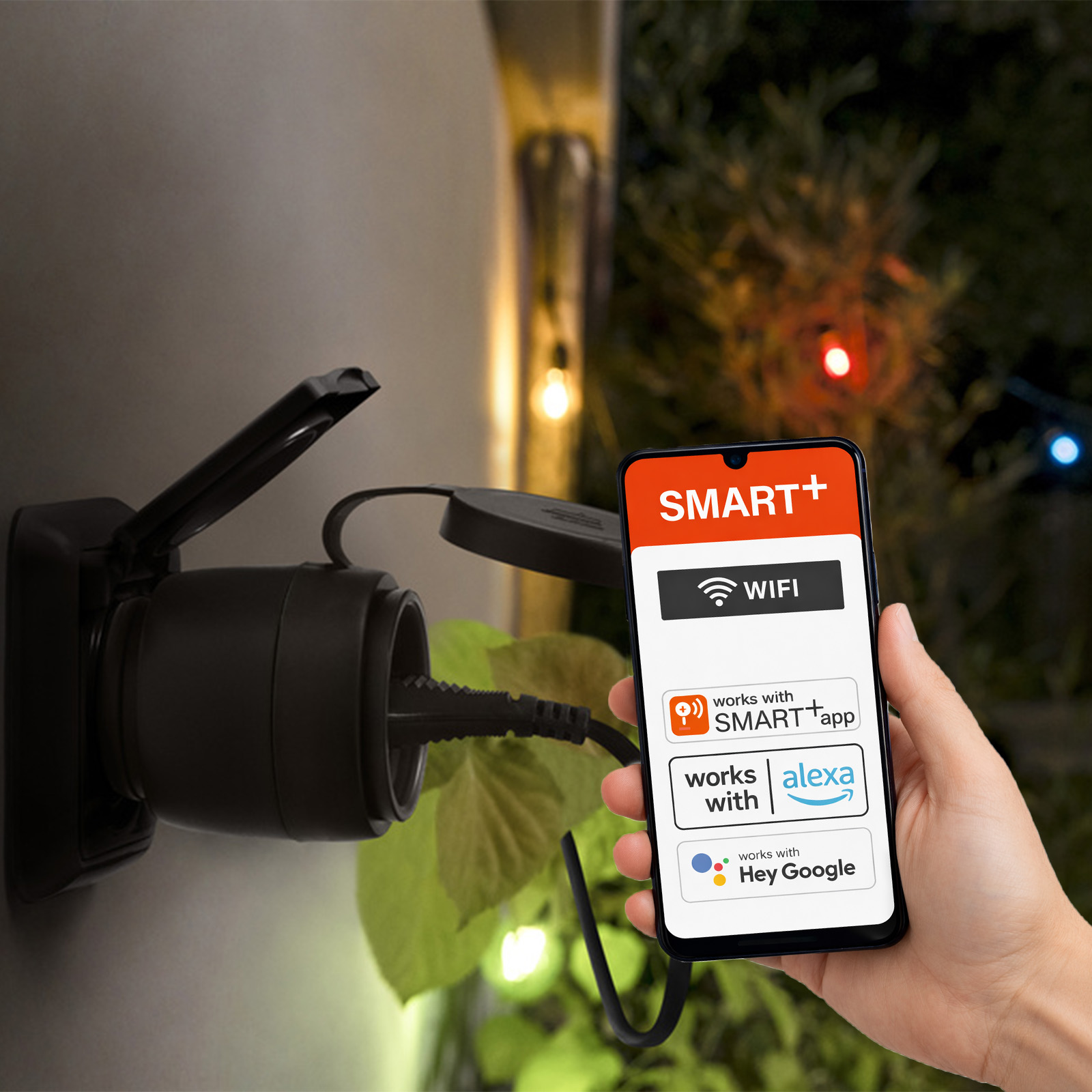 Inteligentna Wtyczka Gniazdko Zewnętrzne z Osłoną IP44 Osram SMART WiFi ZigBee - pierwsza cecha produktu