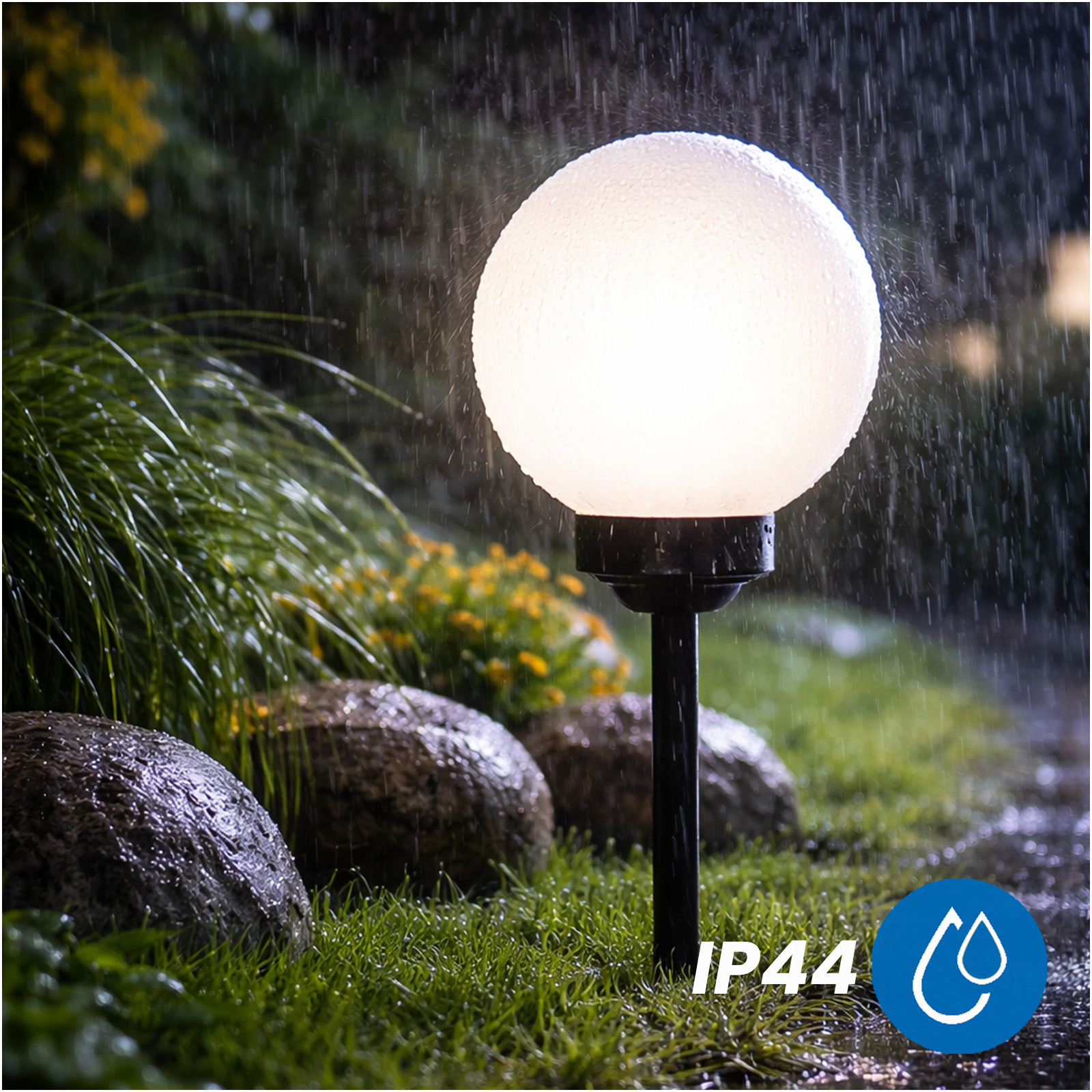 Lampa Solarna Ogrodowa LED 6500K IP44 20cm Wbijana Naziemna Biała Kulka ATRIS LUMILED - czwarta cecha produktu