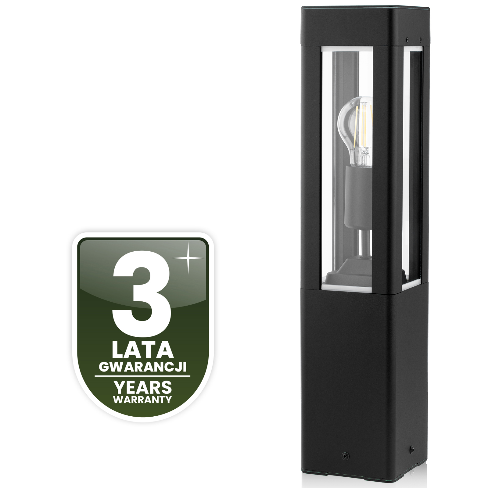Lampa Ogrodowa Zewnętrzna Aluminium Czarna Oprawa E27 IP44 SŁUPEK 50cm TILIA LUMILED - czwarta cecha produktu
