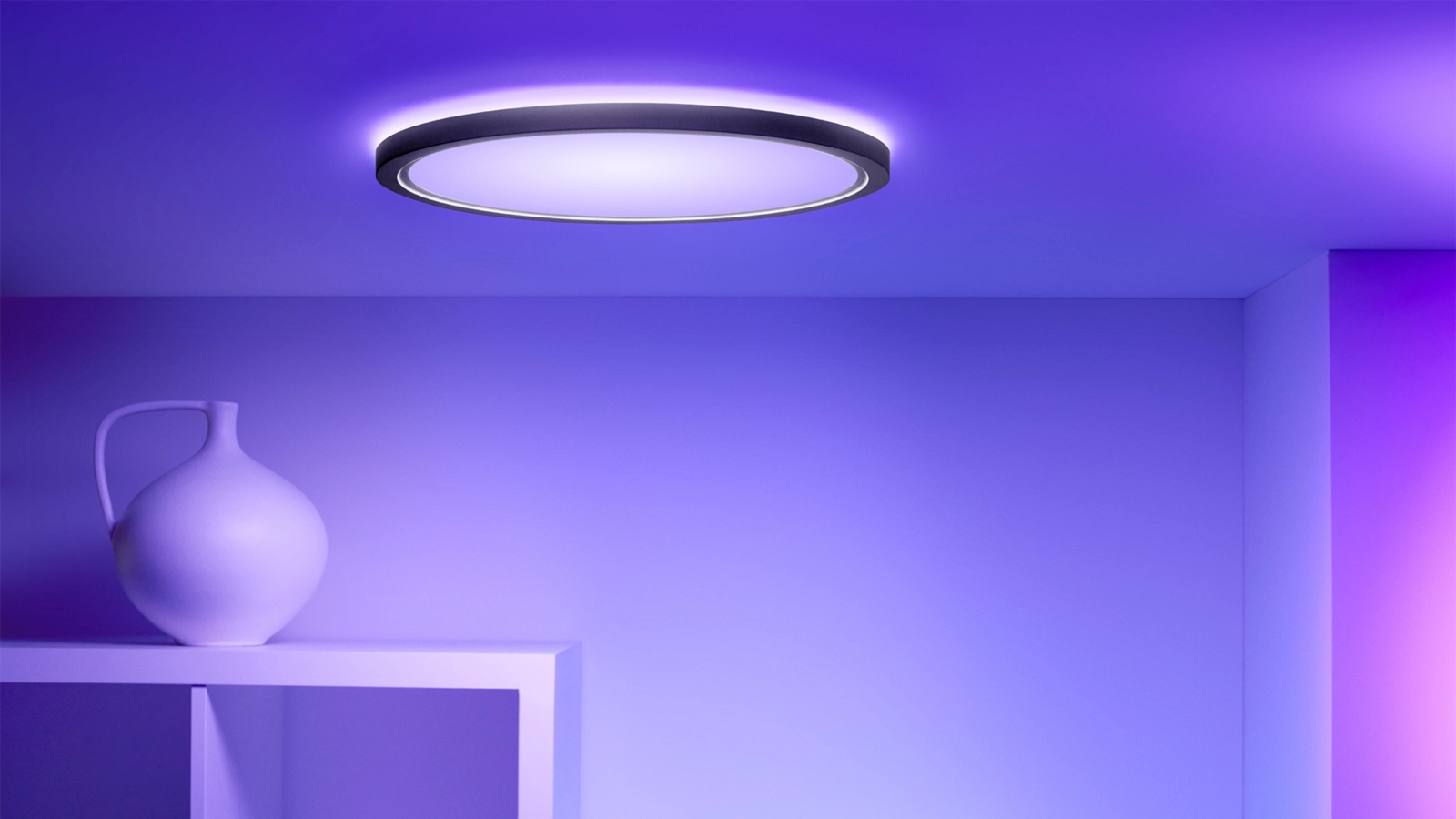 Plafon LED Lampa Sufitowa Natynkowa 32W 3750lm 2700-6500K RGB + TW 54.5cm Czarna Okrągła Inteligentna SMART WiFi Bluetooth Aplikacja Superslim WiZ - druga cecha produktu