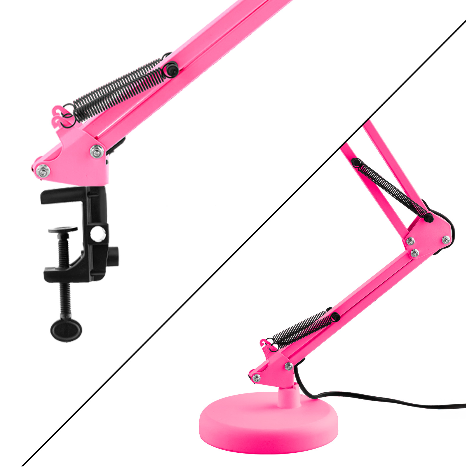 Lampka Biurkowa Kreślarska Stołowa E27 TOBI Różowa Lumiled + uchwyt na blat - trzecia cecha produktu