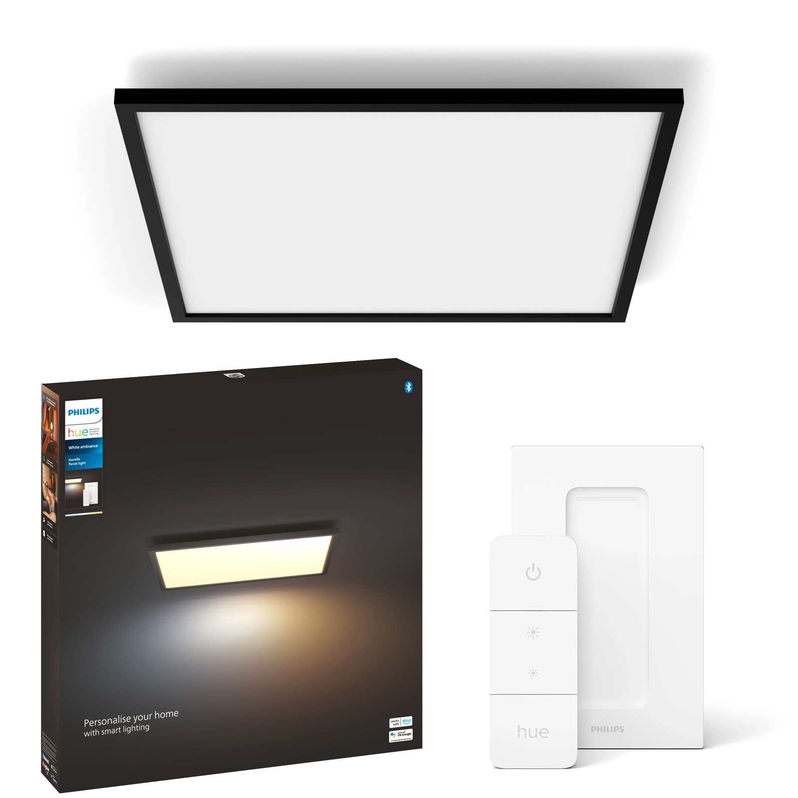 Panel LED Lampa Sufitowa Natynkowa 60x60 cm 39W 1940lm IP20 White Ambiance TW Czarna Inteligentna SMART Zigbee Bluetooth Aurelle Philips HUE - główne zdjęcie produktu