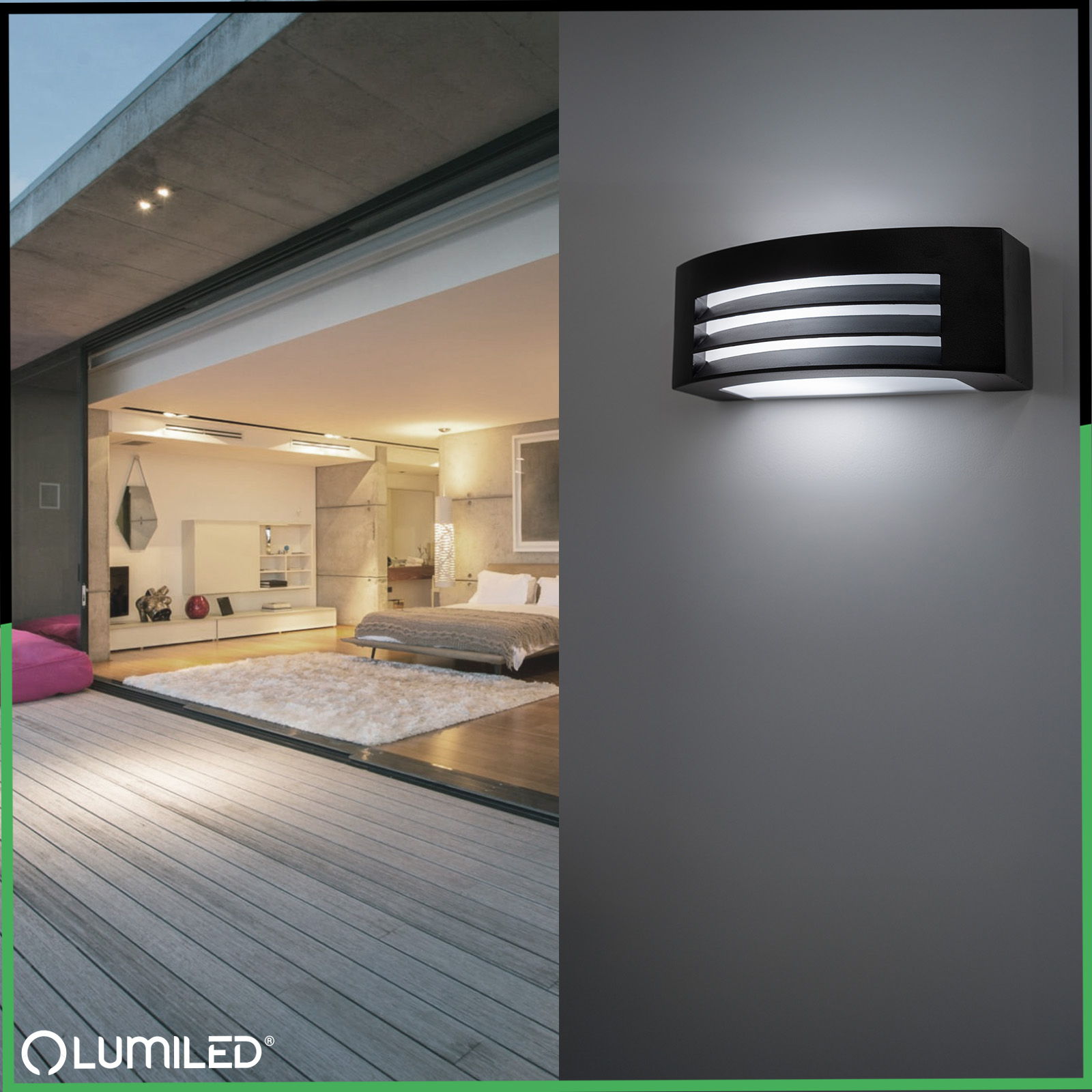 Lampa Ogrodowa Zewnętrzna Kinkiet Elewacyjny E27 LED IP54 KERIO LUMILED - obszar zastosowań