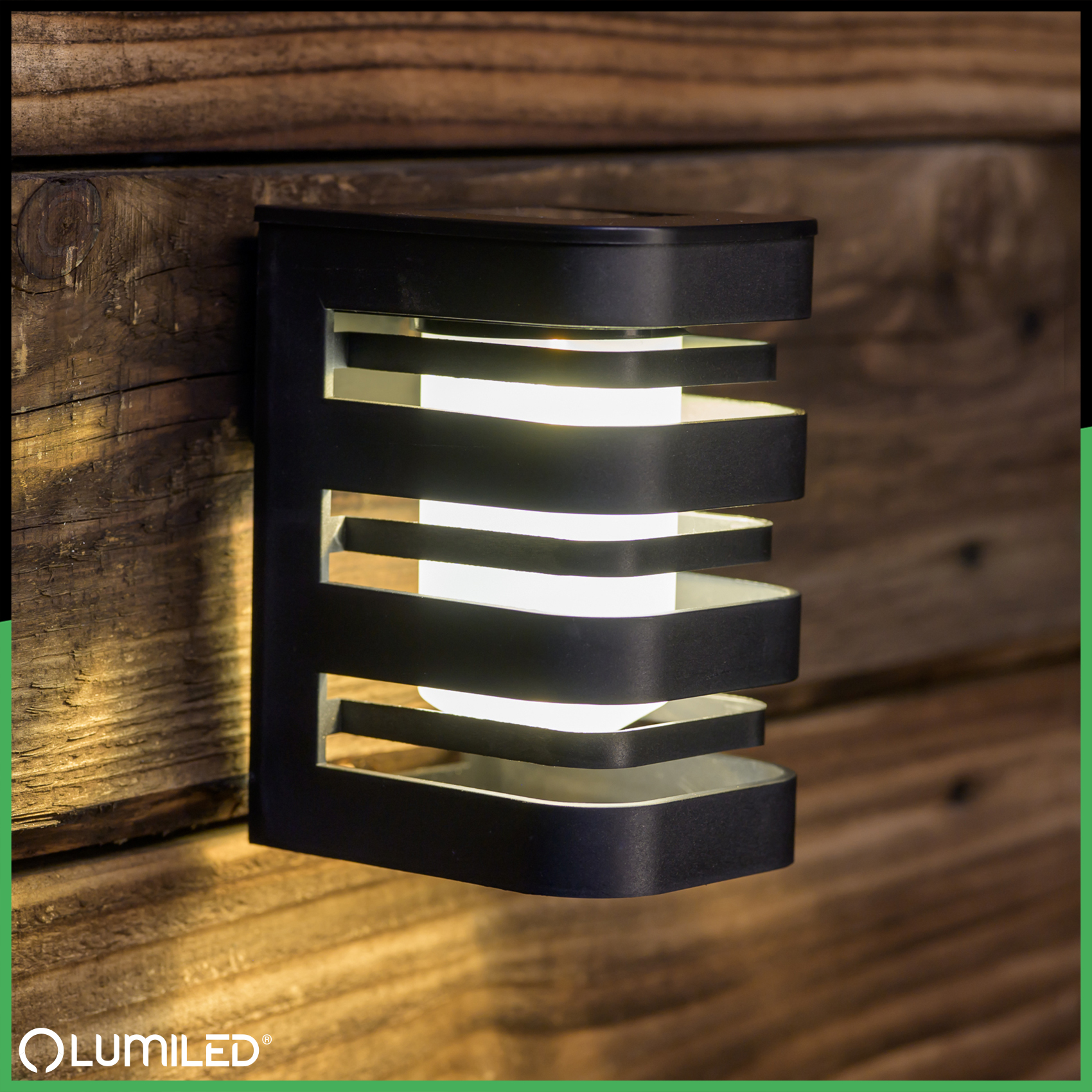Kinkiet Solarny Lampa Elewacyjna LED Natynkowa CAMILA 3000K Czujnik Zmierzchu LUMILED - pierwsza cecha produktu