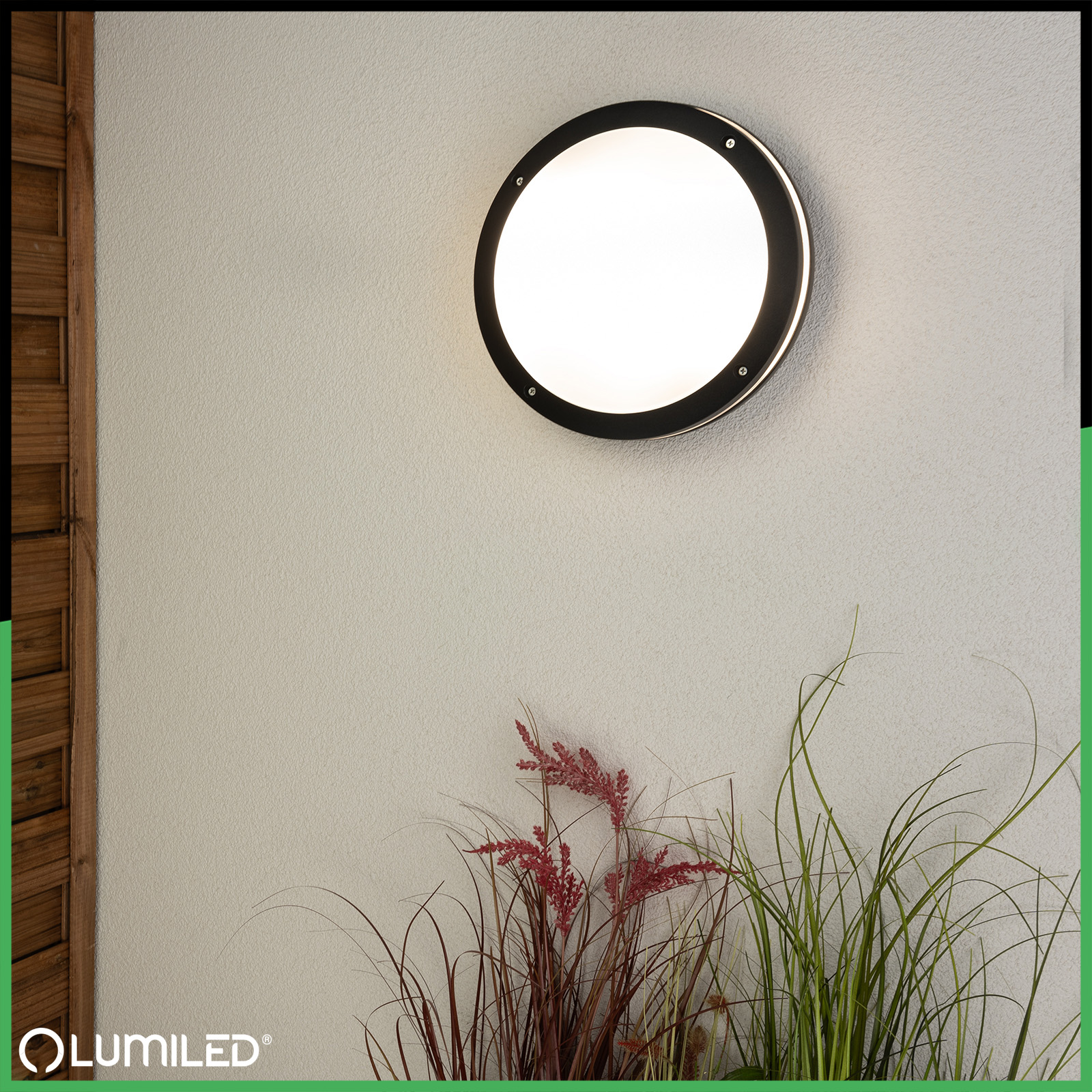 Lampa Ogrodowa Zewnętrzna Ścienna Kinkiet Elewacyjny do LED 2x E27 Okrągły LARIS LUMILED - druga cecha produktu