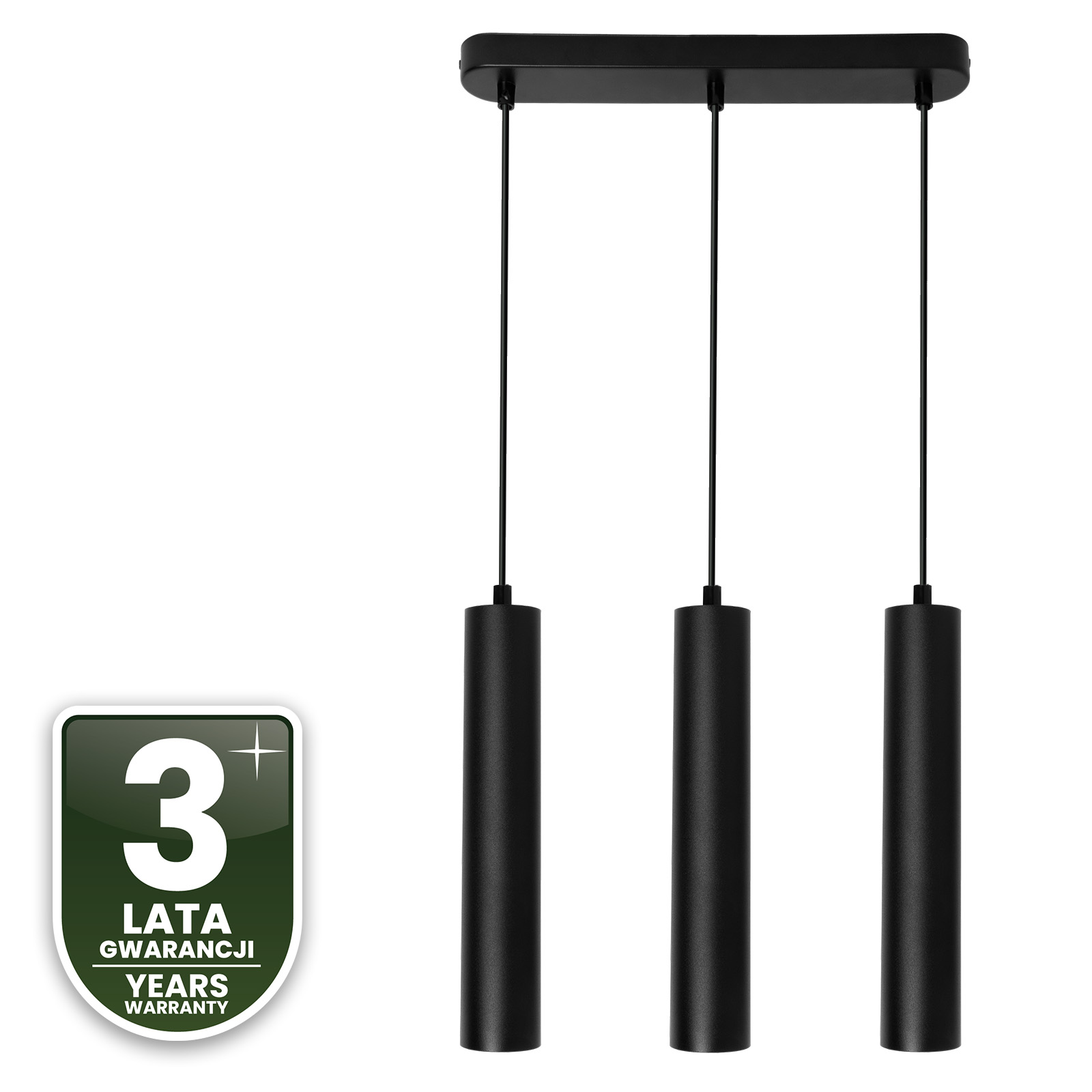 Lampa Wisząca Sufitowa Zwis 29cm Reflektor 3x GU10 LED SOPLO Czarny LUMILED - czwarta cecha produktu