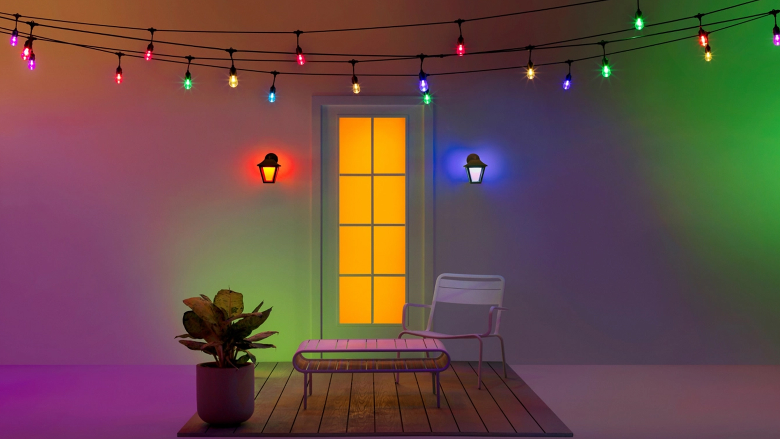 Kinkiet Ogrodowy LED Lampa Zewnętrzna 9.5W 600lm 2700-5000K RGB + TW Czarna Kwadratowa Inteligentna SMART WiFi Bluetooth Aplikacja WiZ - obszar zastosowań