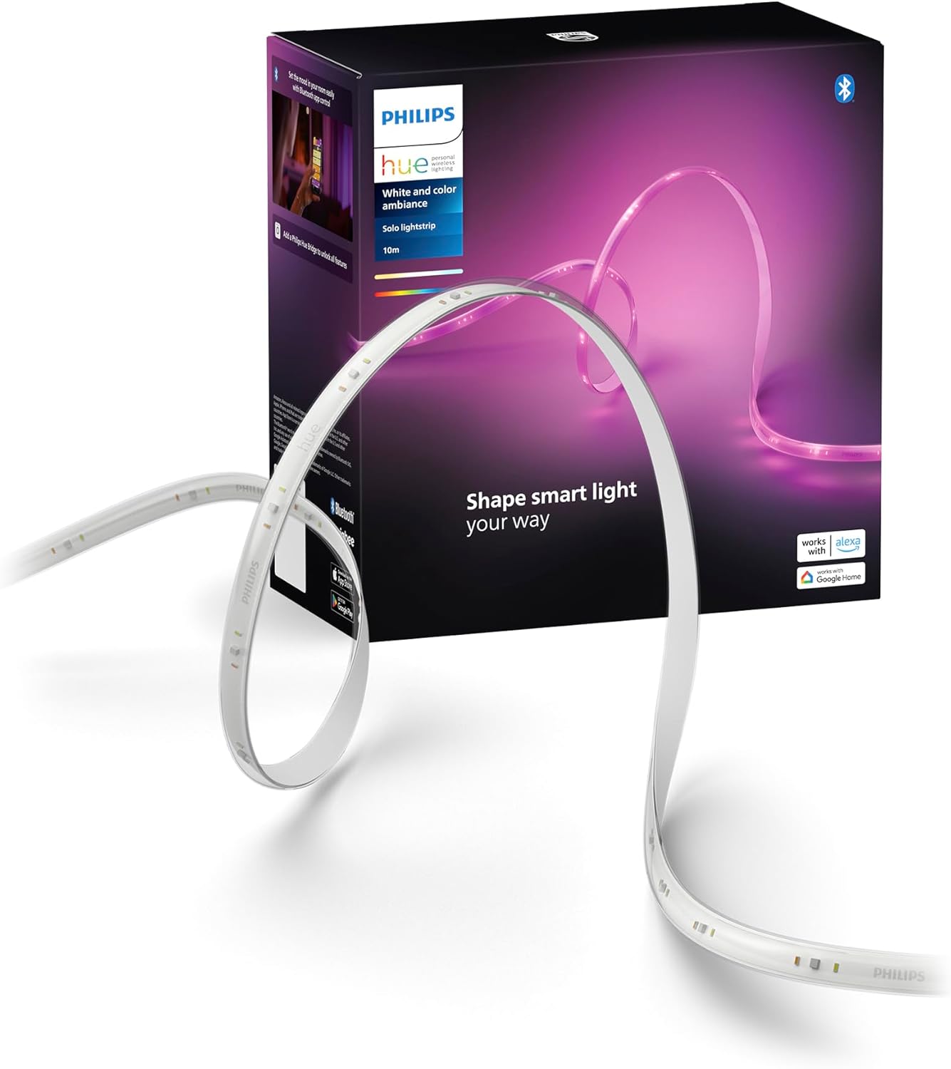 Taśma LED Pasek 10m 20W 1700lm IP20 White and Color Ambiance RGB + TW Biała Inteligentna SMART Zigbee Bluetooth Solo Philips HUE - główne zdjęcie produktu