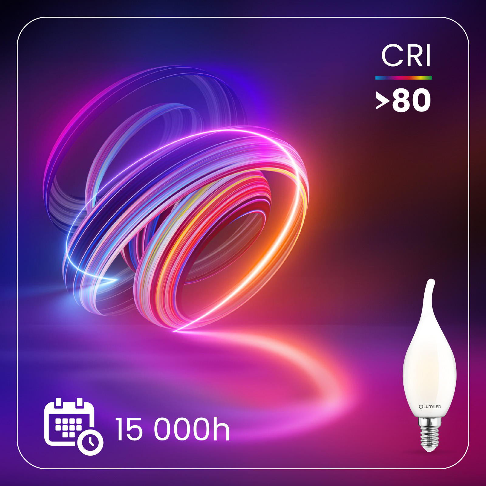 6x Żarówka LED E14 Świeczka BA35 7W = 60W 806lm 3000K Ciepła 360° LUMILED - druga cecha produktu
