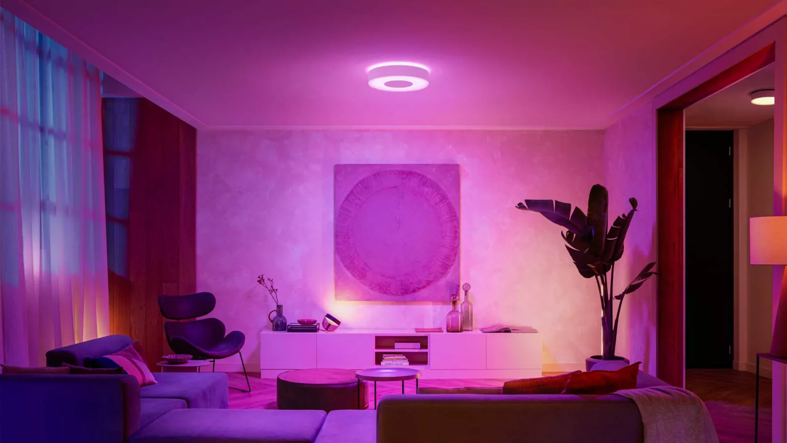 Plafon LED Lampa Sufitowa Natynkowa 33.5W 2350lm IP20 White and Color Ambiance RGB + TW Biała 38cm Inteligentna SMART Zigbee Bluetooth Infuse Philips HUE - druga cecha produktu