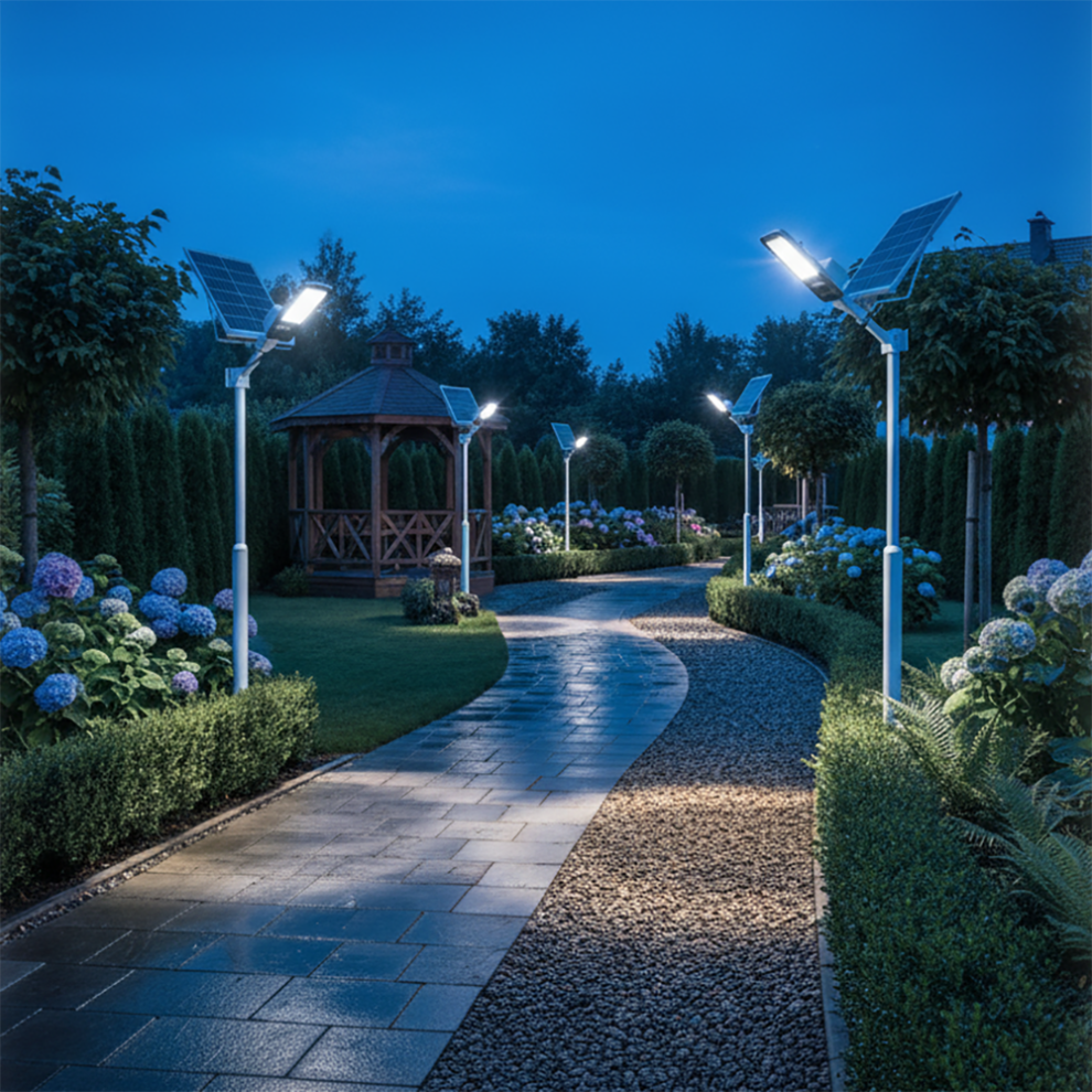 Lampa Solarna Uliczna LED 2000W 200000lm 6500K Zimna Czujnik Zmierzchu MOCNA Latarnia Ogrodowa z Regulowanym Panelem + Uchwyt i Pilot - obszar zastosowań