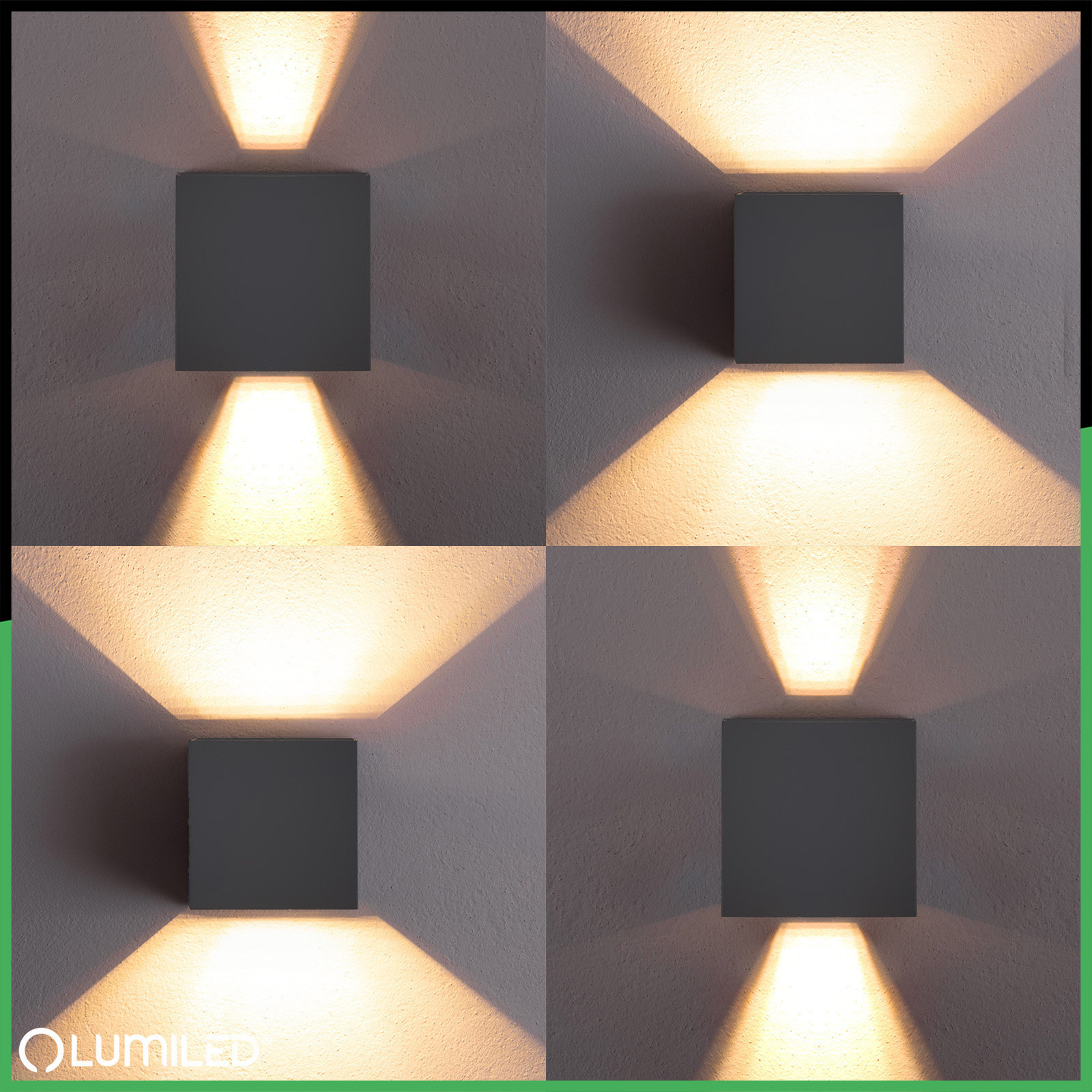 Kinkiet Ogrodowy Elewacyjny LED G9 Regulowany Góra Dół Grafit PYXIS LUMILED - pierwsza cecha produktu
