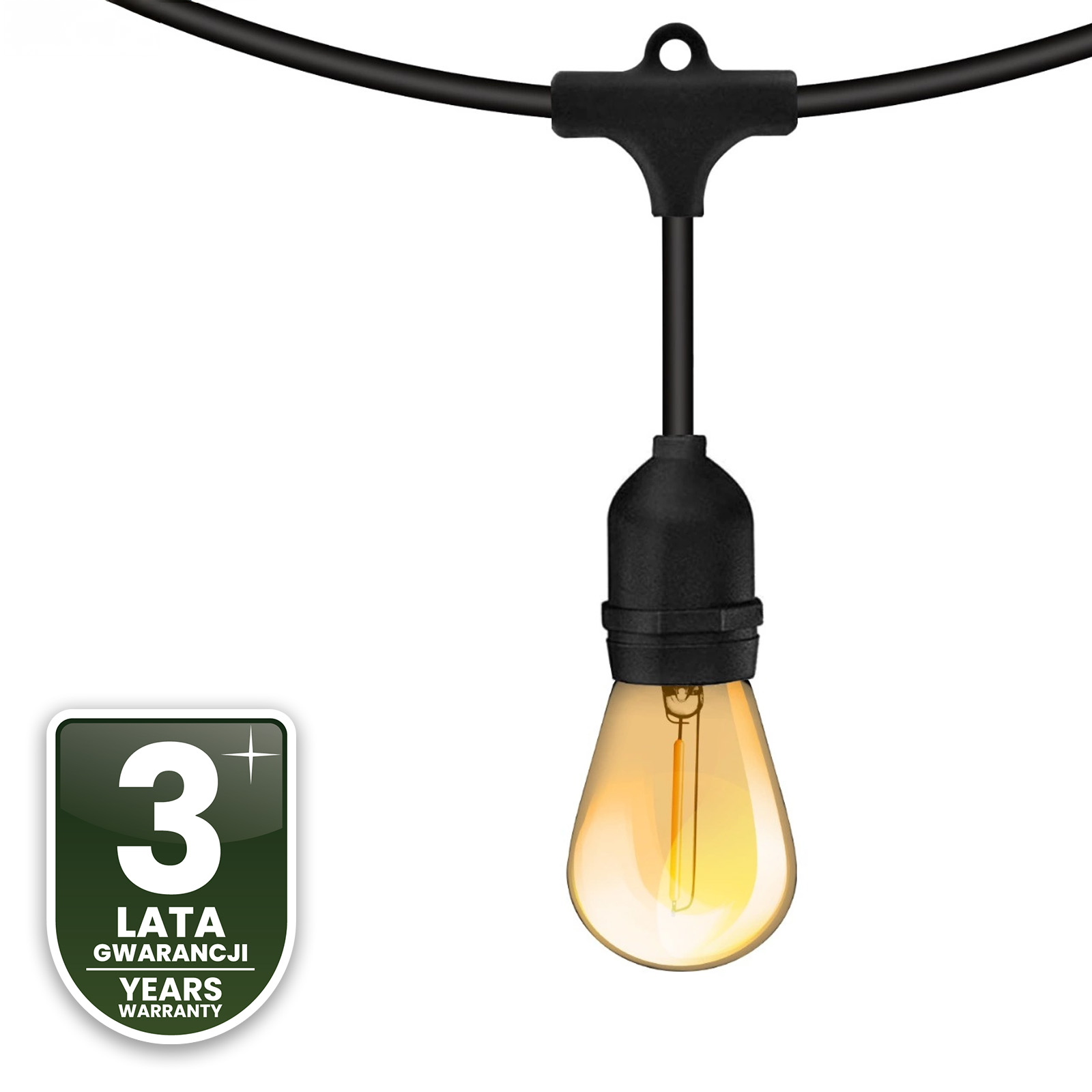 Girlanda Ogrodowa Zewnętrzna Łańcuch Świetlny 15m 15x E27 Żarówki 1,3W 2200K MALUS Lumiled - czwarta cecha produktu