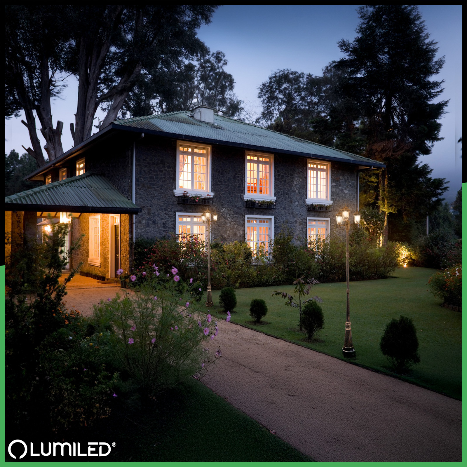 Lampa Ogrodowa Zewnętrzna 3xE27 SŁUPEK LATARNIA 2m Patyna BELLIS LUMILED - obszar zastosowań