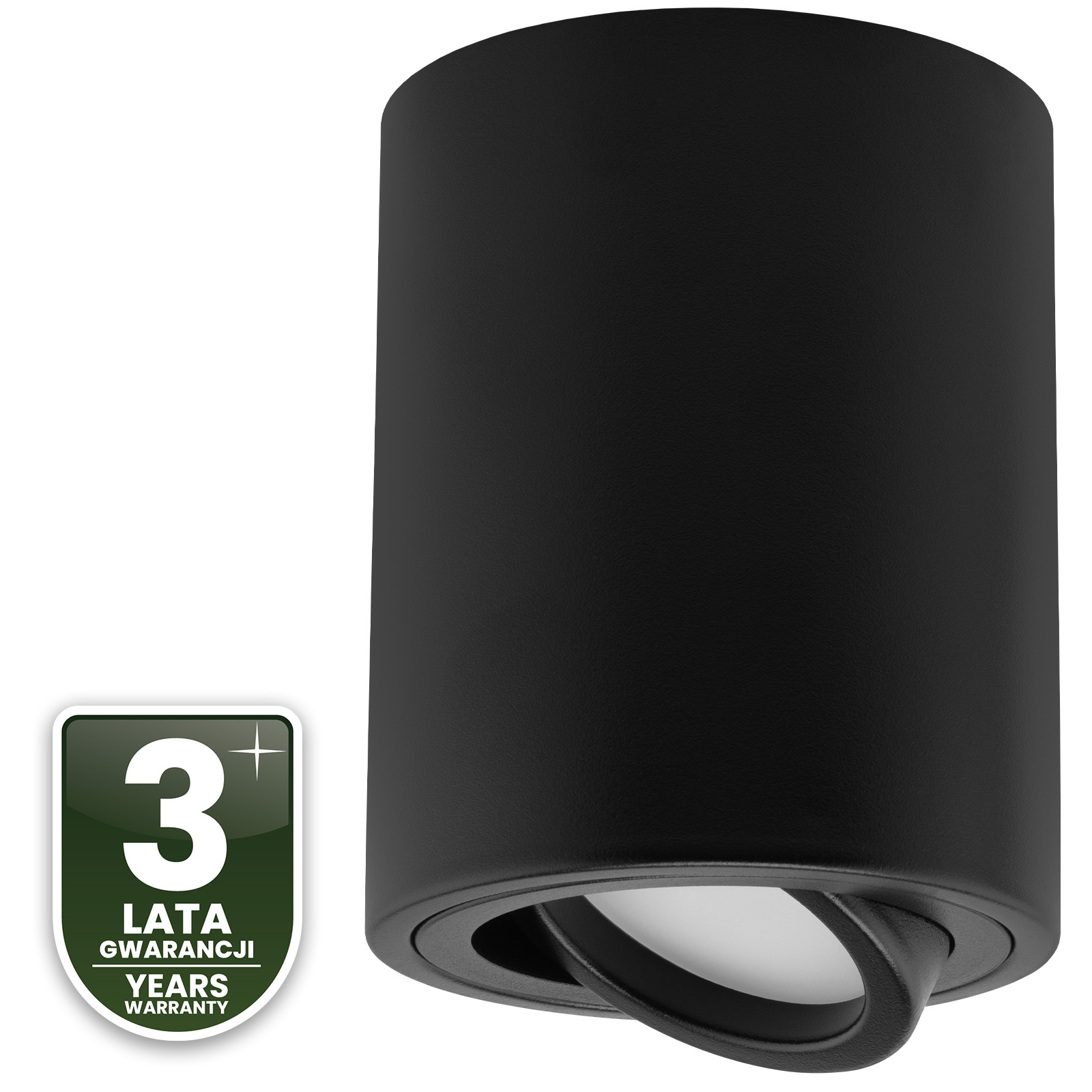 Oprawa Natynkowa HALOGENOWA Spot Tuba Ruchoma LUNDO GU10 LUMILED Okrągła Czarna 80mm - czwarta cecha produktu