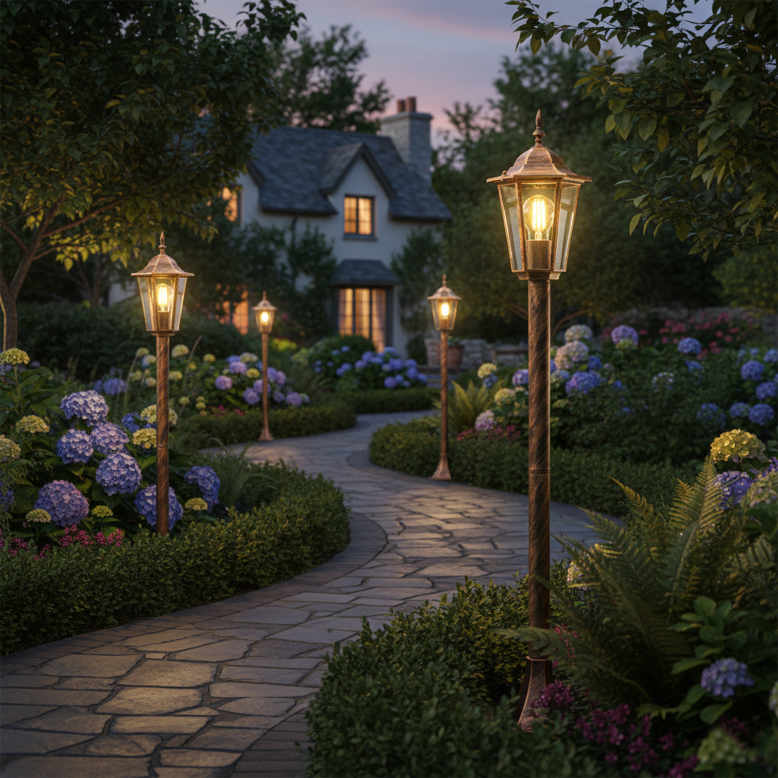 Lampa Ogrodowa Zewnętrzny E27 Niski SŁUPEK LATARNIA 110cm Patyna BELLIS LUMILED - obszar zastosowań