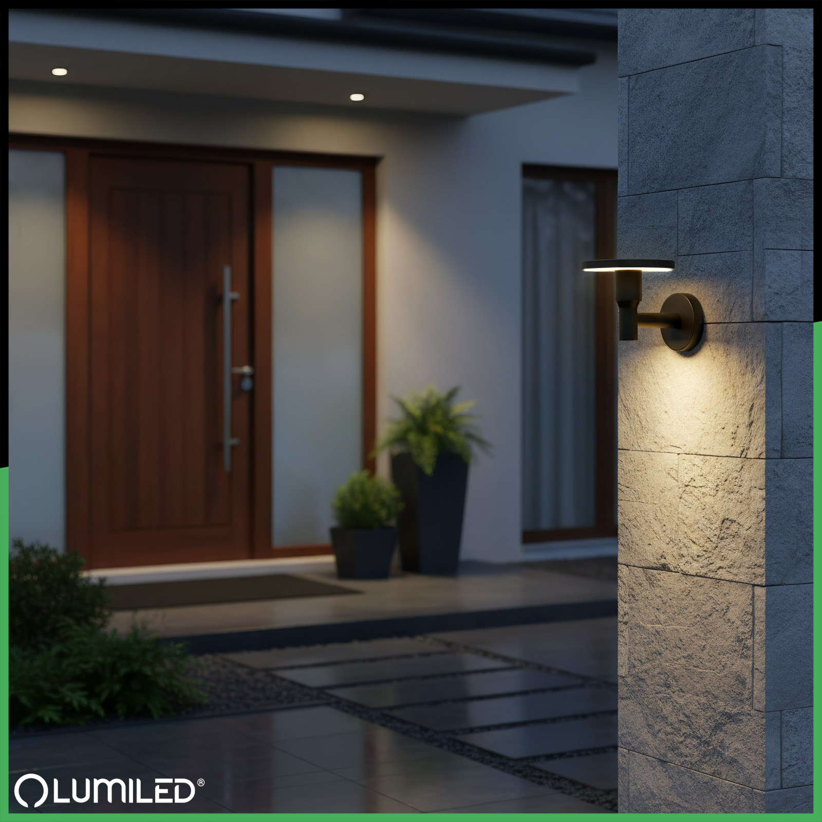 Lampa Ogrodowa Zewnętrzna Kinkiet Elewacyjny CCT LED 12W 3000-6500K IP65 CORTUS LUMILED - obszar zastosowań