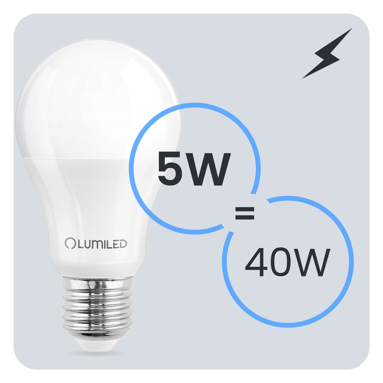Żarówka LED E27 A60 5W = 40W 470lm 3000K Ciepła 260° LUMILED - trzecia cecha produktu