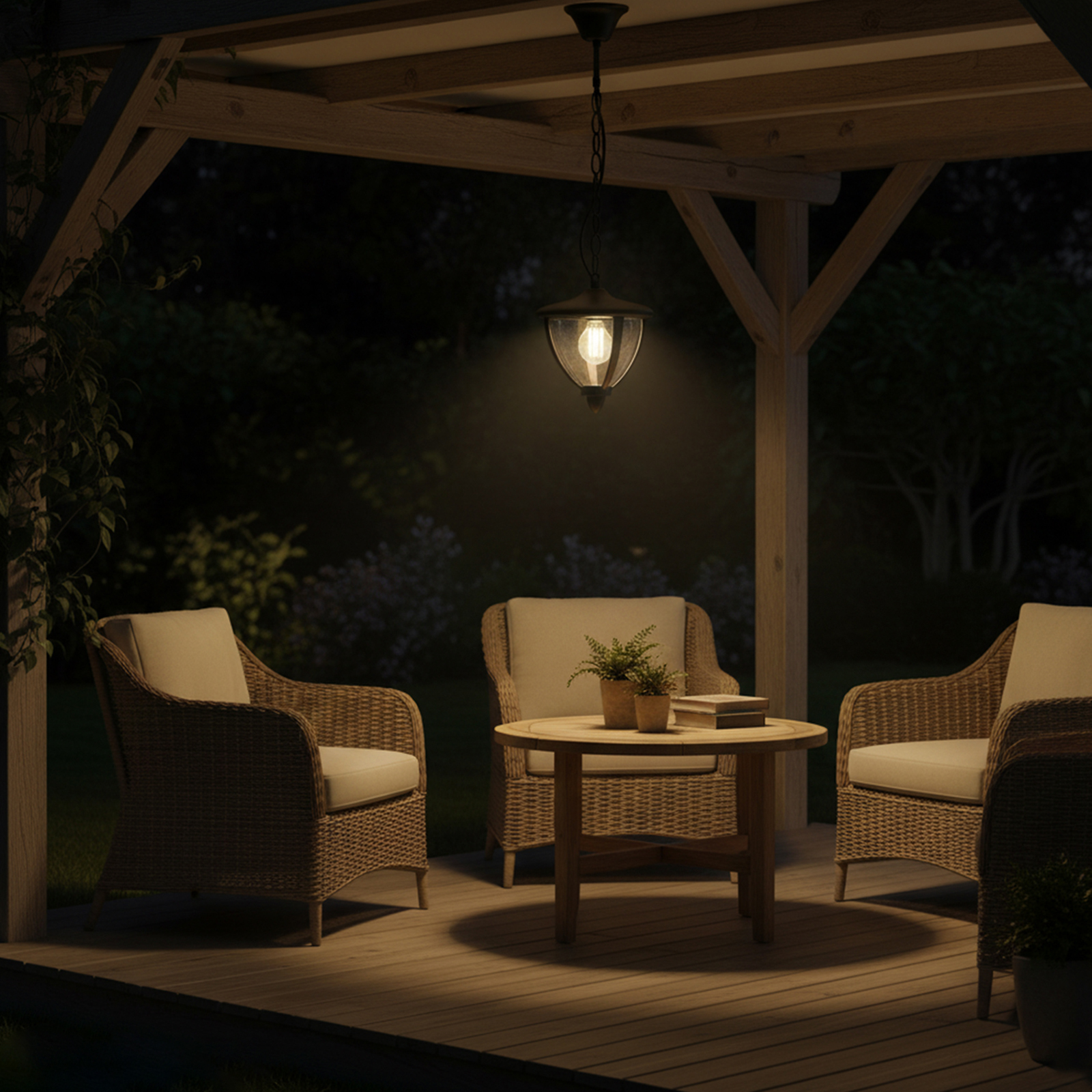 Lampa Ogrodowa Wisząca Zewnętrzna E27 LED Latarnia Czarna ARETOS LUMILED - trzecia cecha produktu