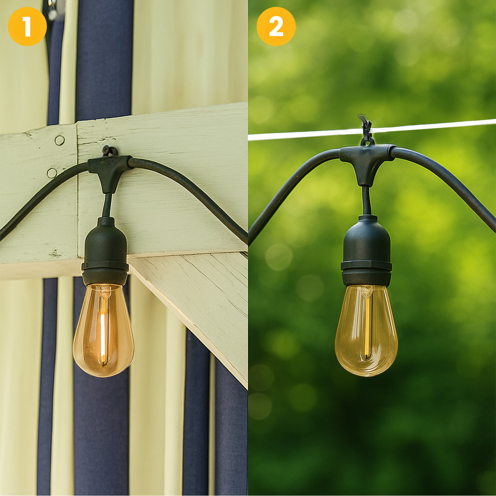 Girlanda Ogrodowa Zewnętrzna Łańcuch Świetlny 15m 15x E27 Żarówki 1,3W 2200K MALUS Lumiled - pierwsza cecha produktu