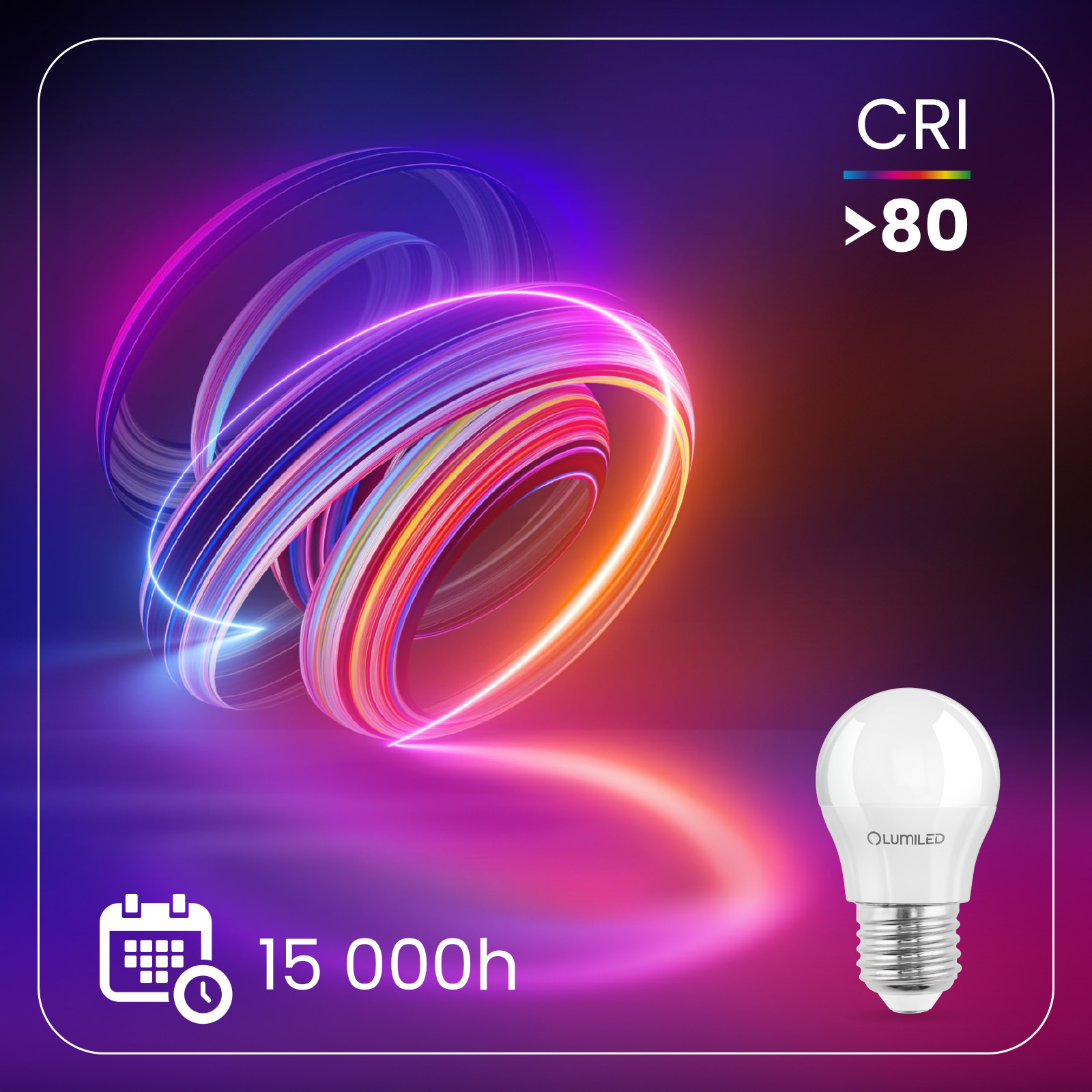 Żarówka LED E27 Kulka P45 10W = 75W 1100lm 6500K Zimna 180° LUMILED - druga cecha produktu