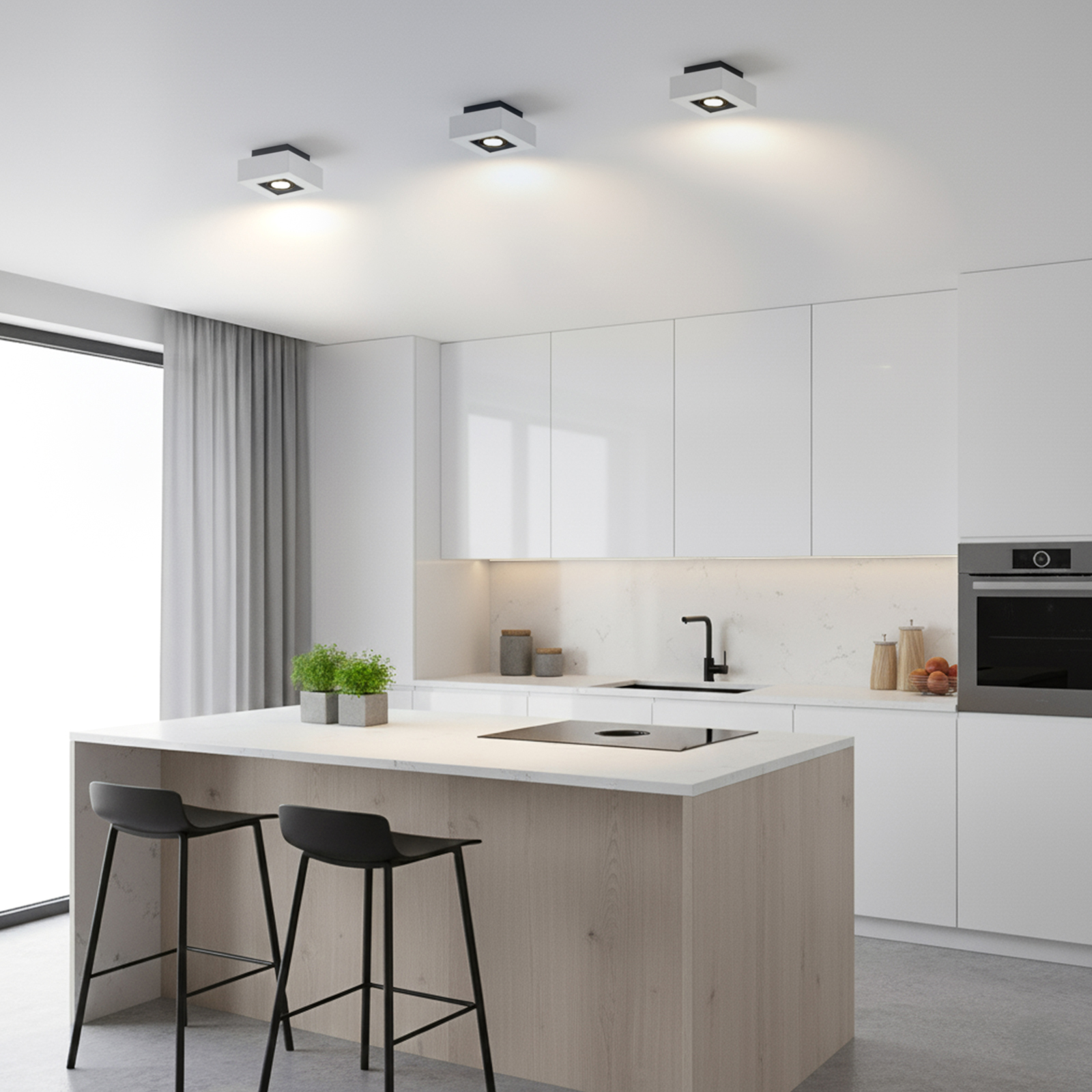 Oprawa Natynkowa HALOGENOWA Ruchoma SPOT GU10 Kwadrat Biała AURI LUMILED - obszar zastosowań