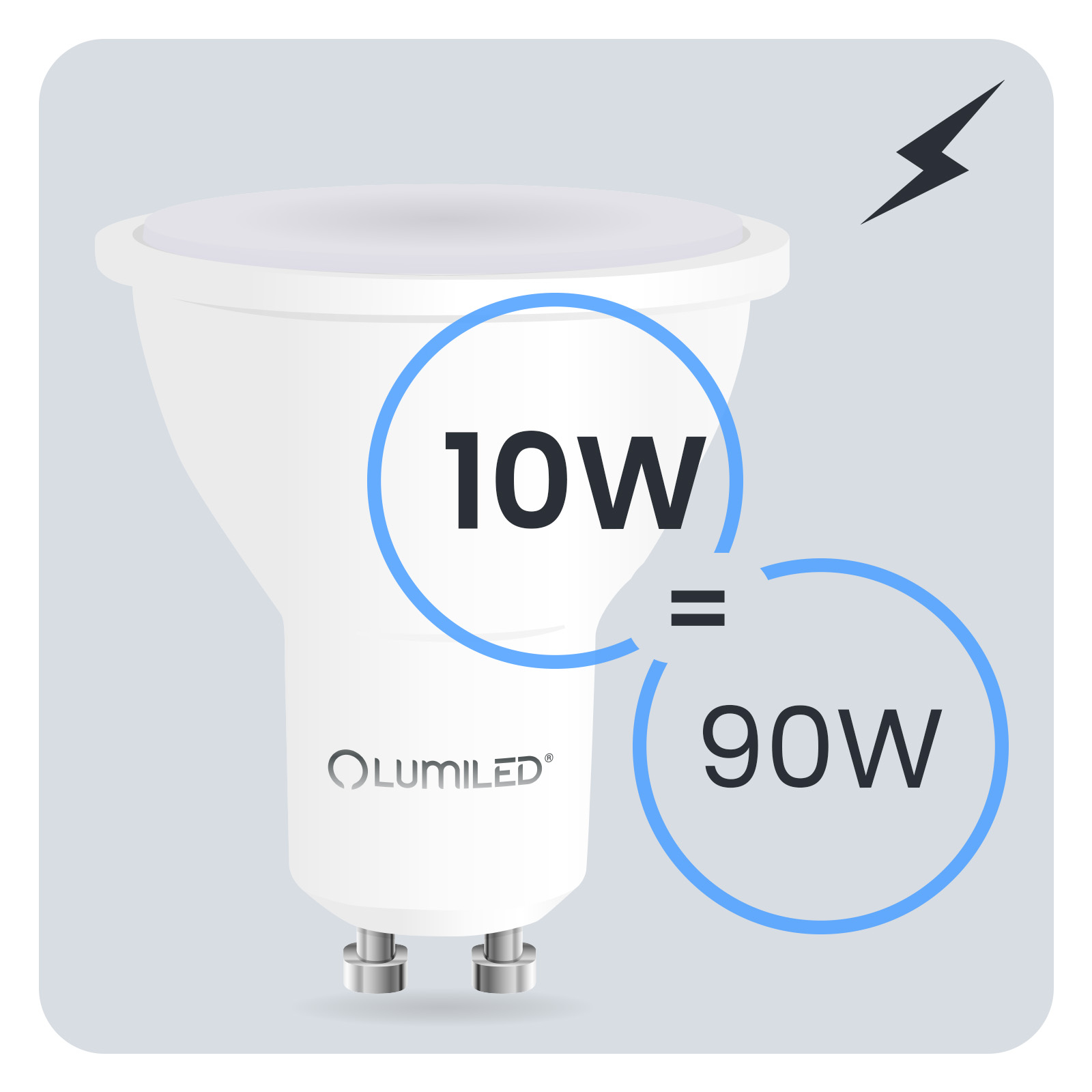 Żarówka LED GU10 Reflektor PAR16 10W = 90W 1000lm 6500K Zimna 120° LUMILED - trzecia cecha produktu