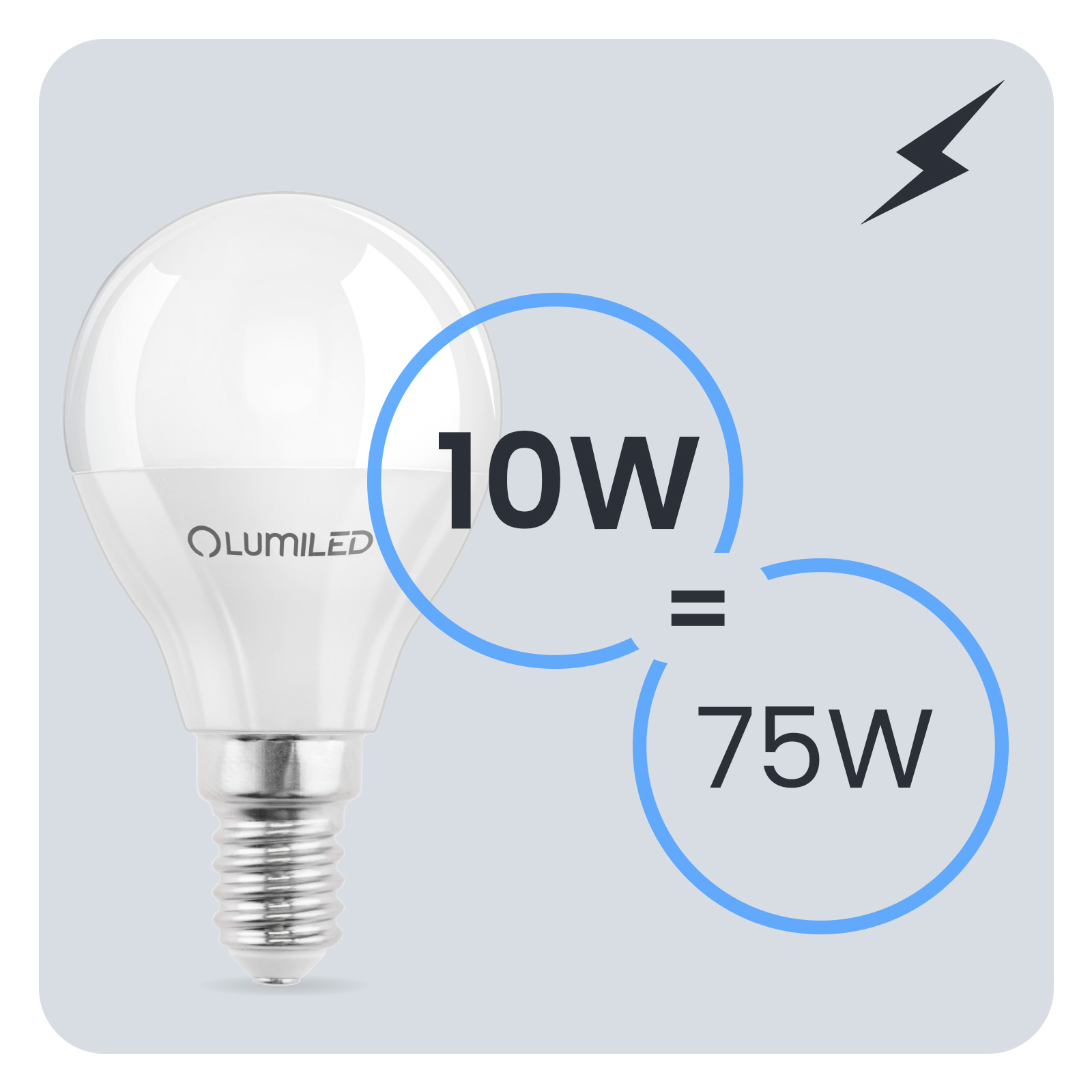 Żarówka LED E14 Kulka P45 10W = 75W 1100lm 3000K Ciepła 180° LUMILED - trzecia cecha produktu