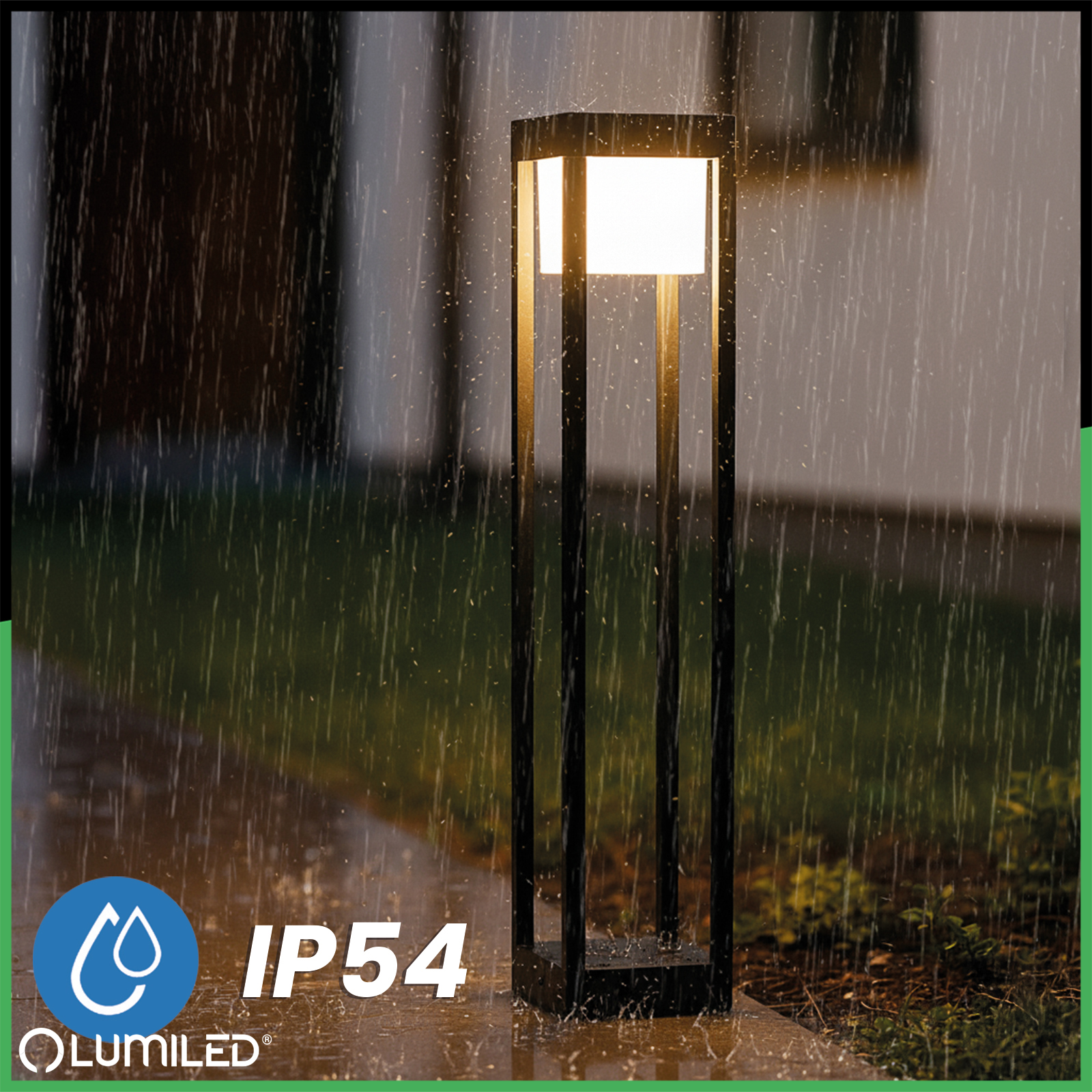 Lampa Ogrodowa Słupek Zewnętrzny Stojący LED 12W 3000K 60cm Czarny QUERCUS LUMILED - pierwsza cecha produktu