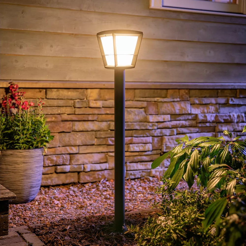 Lampa Ogrodowa Zewnętrzna LED SŁUPEK 100cm 15.2W 1140lm IP44 White and Color Ambiance RGB + TW Czarna Inteligentna SMART Zigbee Bluetooth Econic Philips HUE - obszar zastosowań
