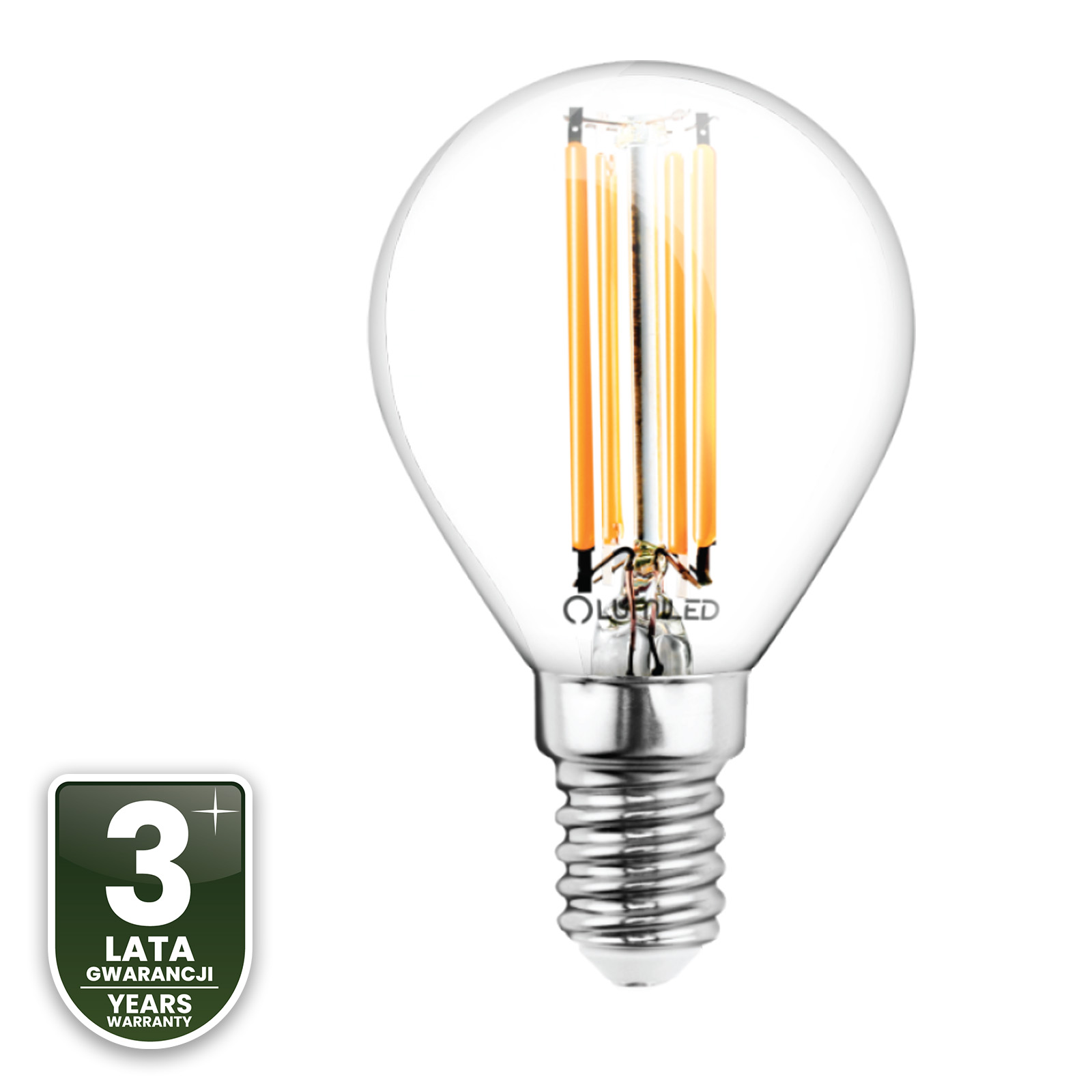 6x Żarówka LED E14 Kulka P45 7W = 60W 806lm 3000K Ciepła 360° FILAMENT LUMILED - czwarta cecha produktu