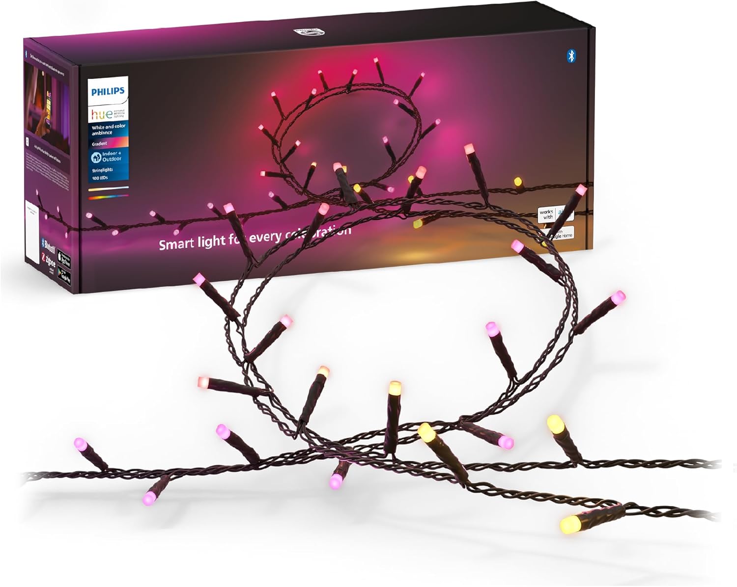 Lampki Choinkowe Zewnetrzne LED 40m 28W 500LED IP44 Girlanda White and Color Ambiance RGB + TW Inteligentna SMART Zigbee Bluetooth Festavia Philips HUE - główne zdjęcie produktu
