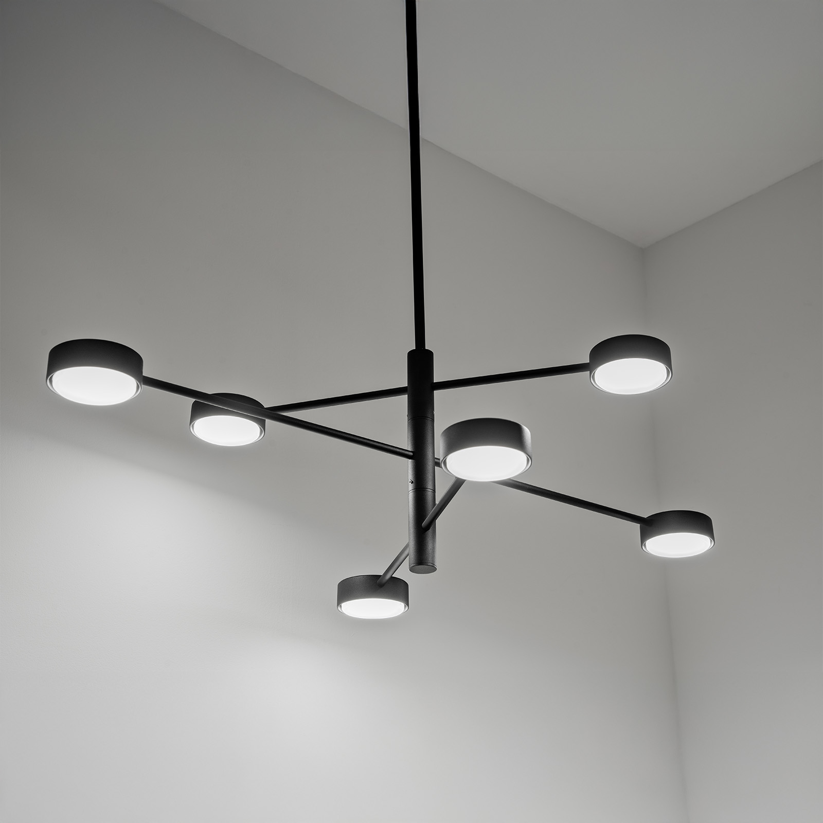Lampa Sufitowa Wisząca LED 6x GX53 Żyrandol Reflektor Czarna OVILO LUMILED - druga cecha produktu