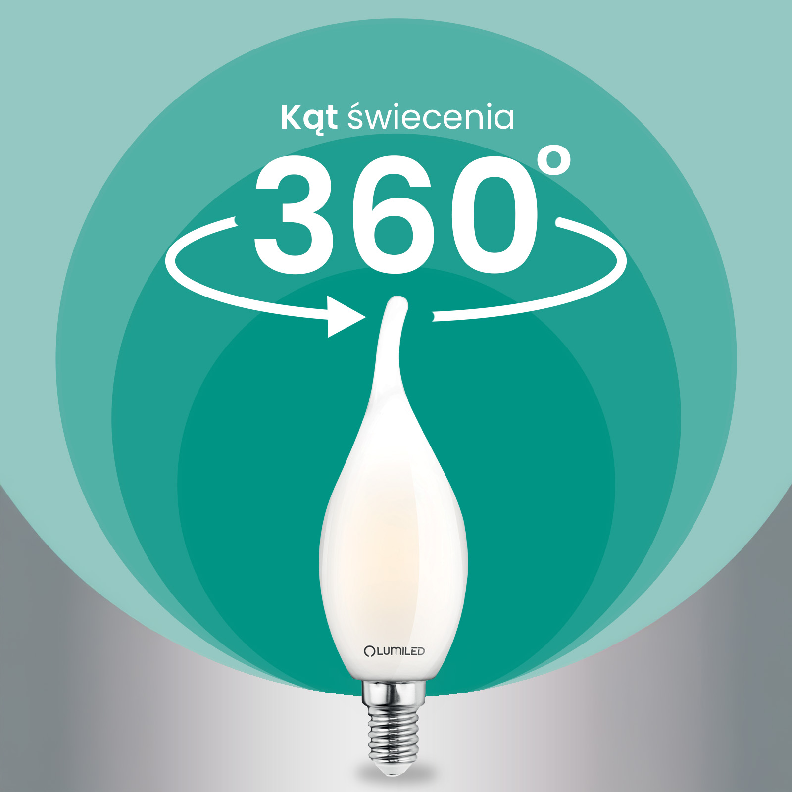 Żarówka LED E14 Świeczka BA35 2,2W 470lm = 40W 4000K Neutralna 360° Filament KLASA A LUMILED - druga cecha produktu
