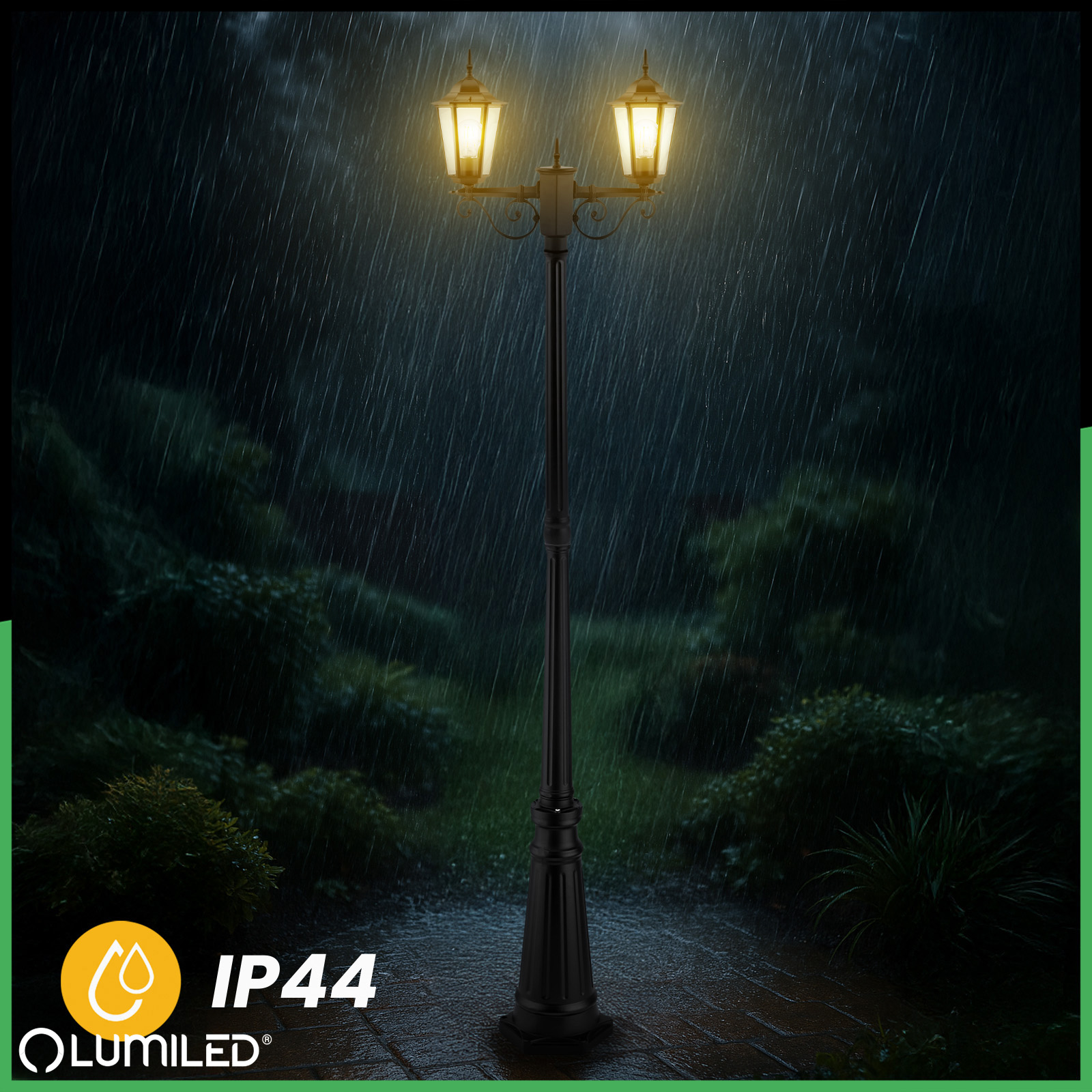 Lampa Ogrodowa Stojąca LED Słupek 2m 2x E27 Latarnia Zewnętrzna Dekoracyjna BELLIS LUMILED - druga cecha produktu