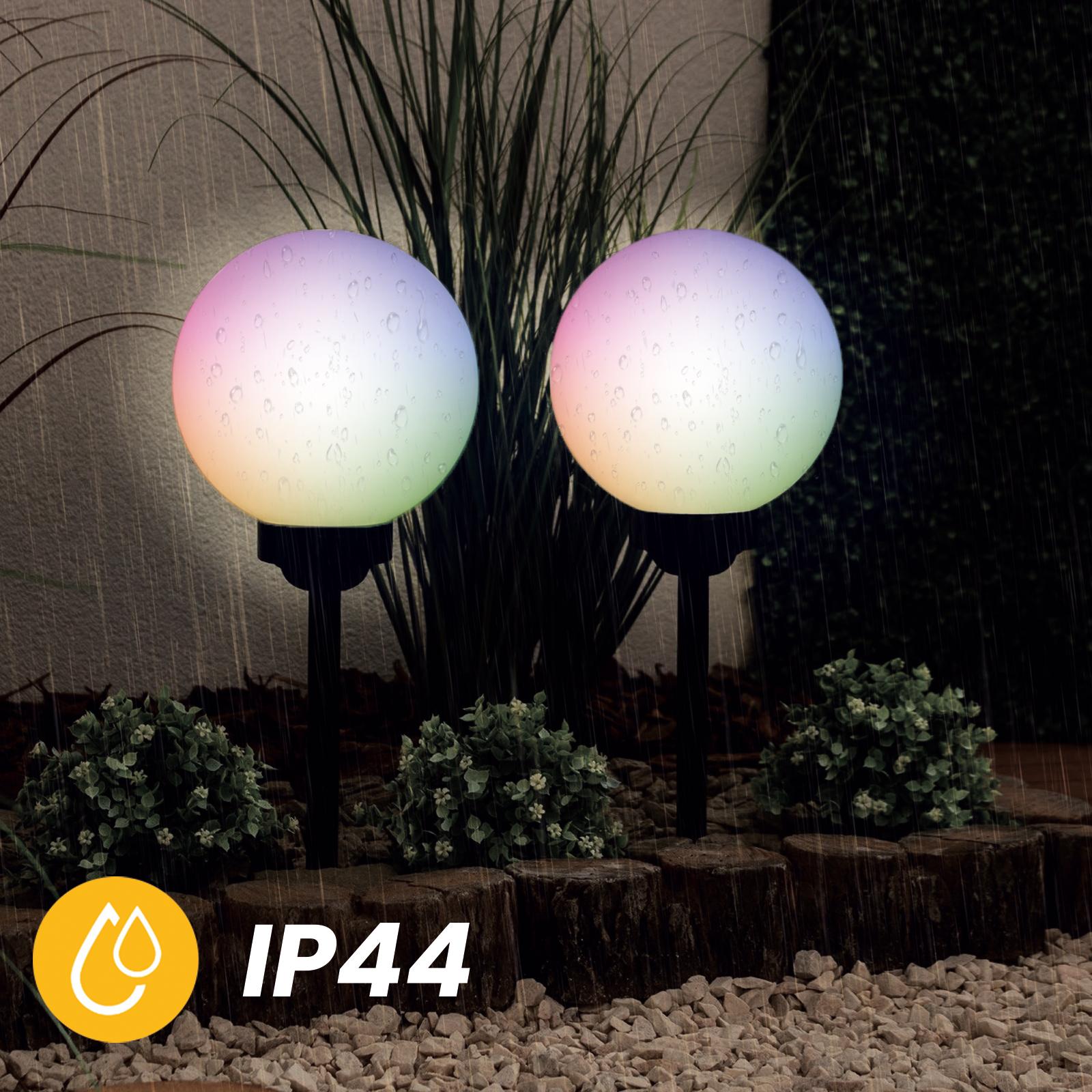 Lampa Solarna Ogrodowa LED ATRIS Wbijana Naziemna Biała Kula 20cm RGB LUMILED - trzecia cecha produktu