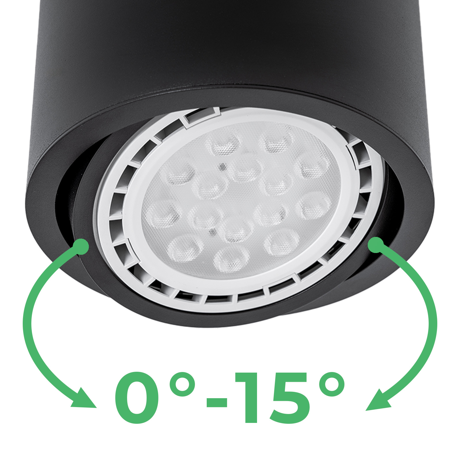 Oprawa Natynkowa HALOGENOWA SPOT TUBA Ruchoma GU10 ES111 Okrągła Czarna 100mm TELES LUMILED - pierwsza cecha produktu