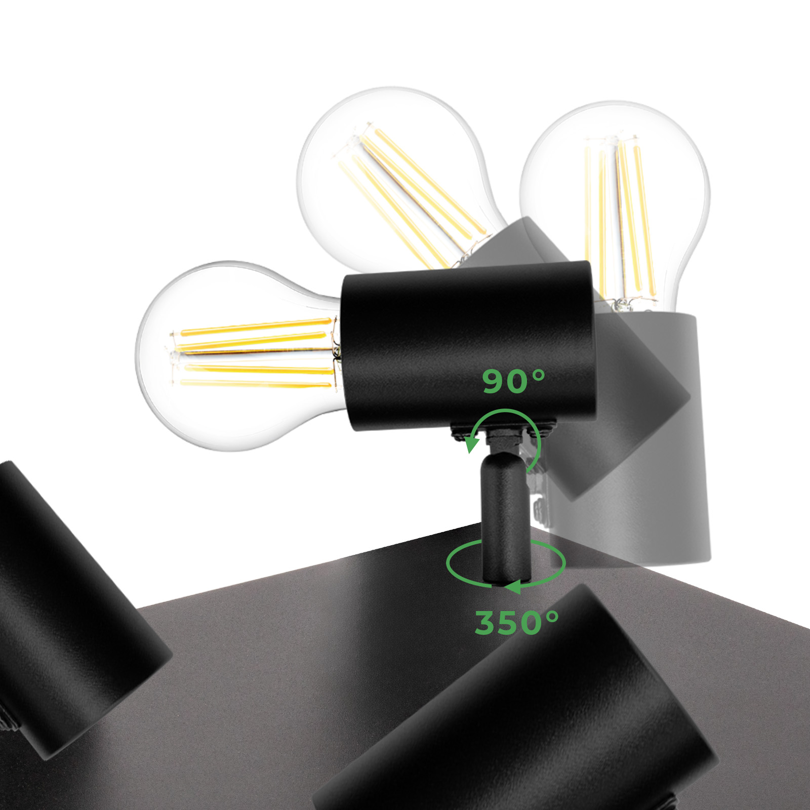 Lampa Sufitowa Plafon SPOT TUBA Reflektor Oprawa Halogenowa 4x E27 GLASA LUMILED - pierwsza cecha produktu
