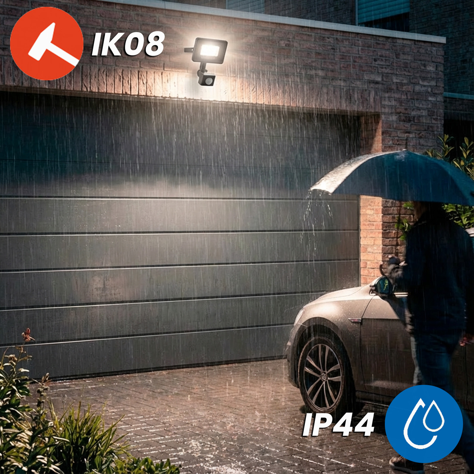 Naświetlacz LED ZONER 20W 1800LM 4000K IP44 Czarny Czujnik Ruchu LUMILED - druga cecha produktu