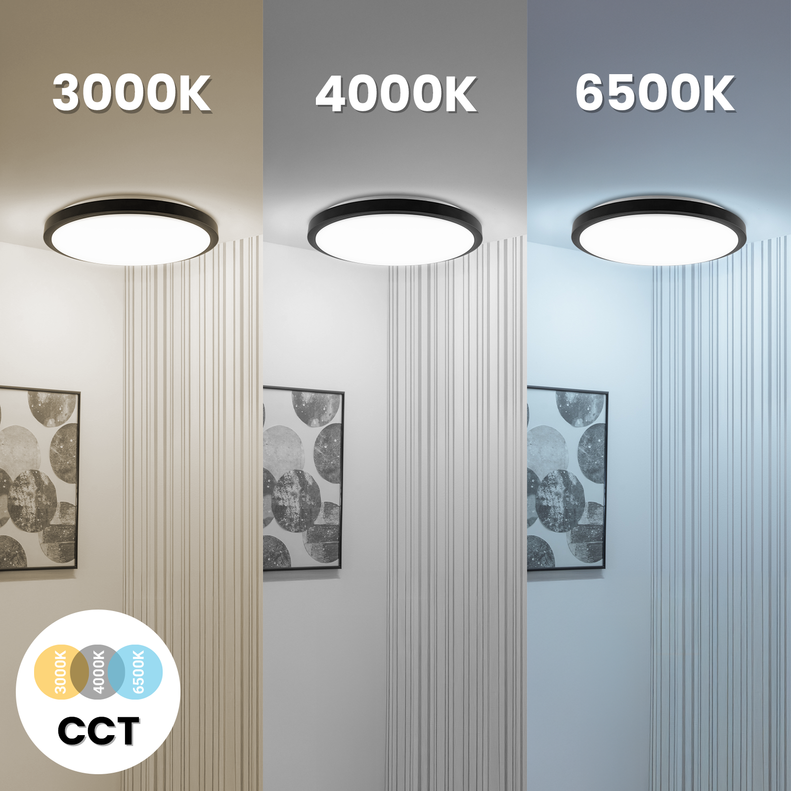 Plafon LED Lampa Sufitowa Natynkowa MILEO 48W IP44 CCT Biały Okrągły 40cm + PILOT LUMILED - pierwsza cecha produktu