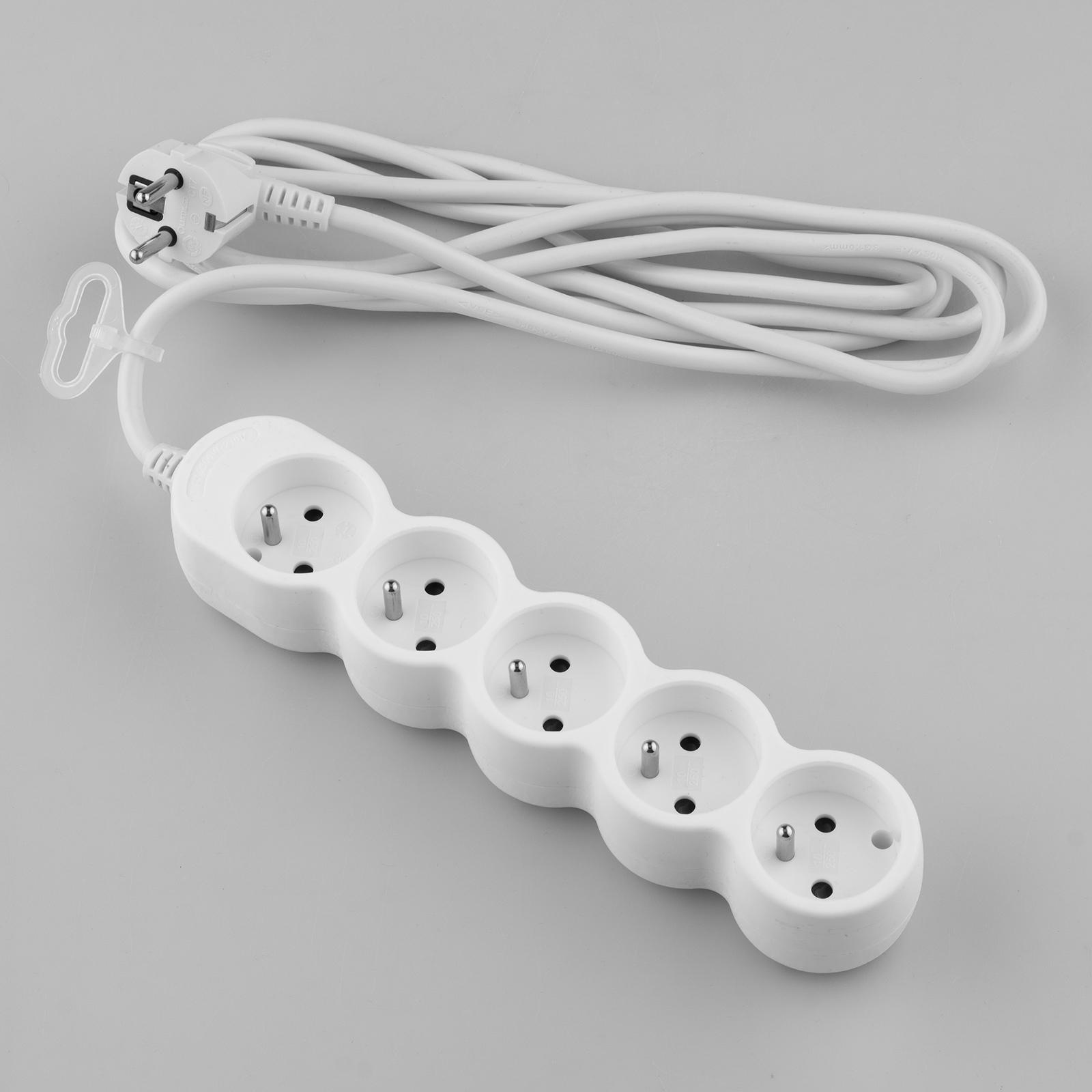 Przedłużacz Sieciowy Kabel z Uziemieniem Listwa Zasilająca 5 Gniazda 3m Biały Sznur Lendo Lumiled - skład produktu