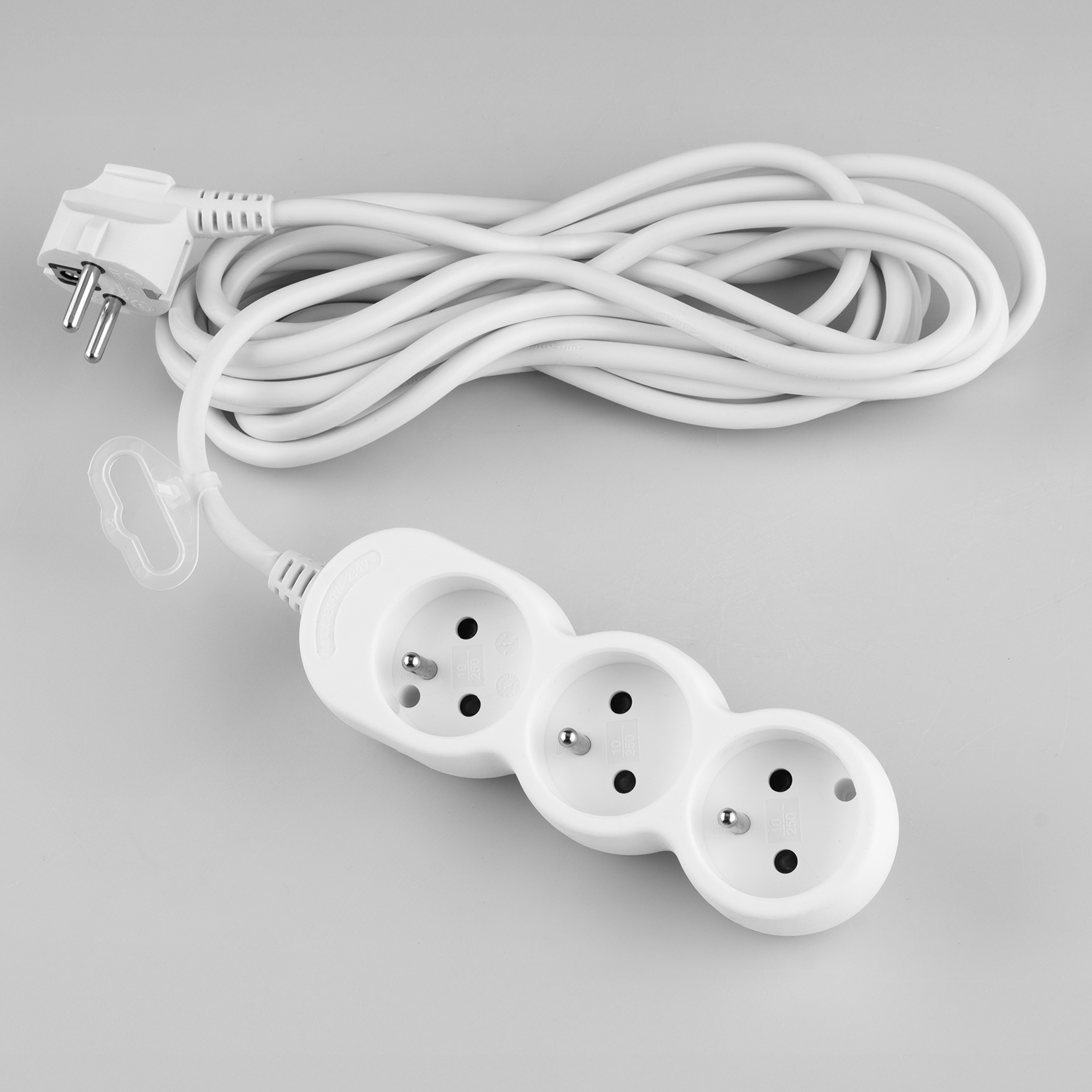 Przedłużacz Sieciowy Kabel z Uziemieniem Listwa Zasilająca 3 Gniazda 5m Biały Sznur Lendo Lumiled - skład produktu