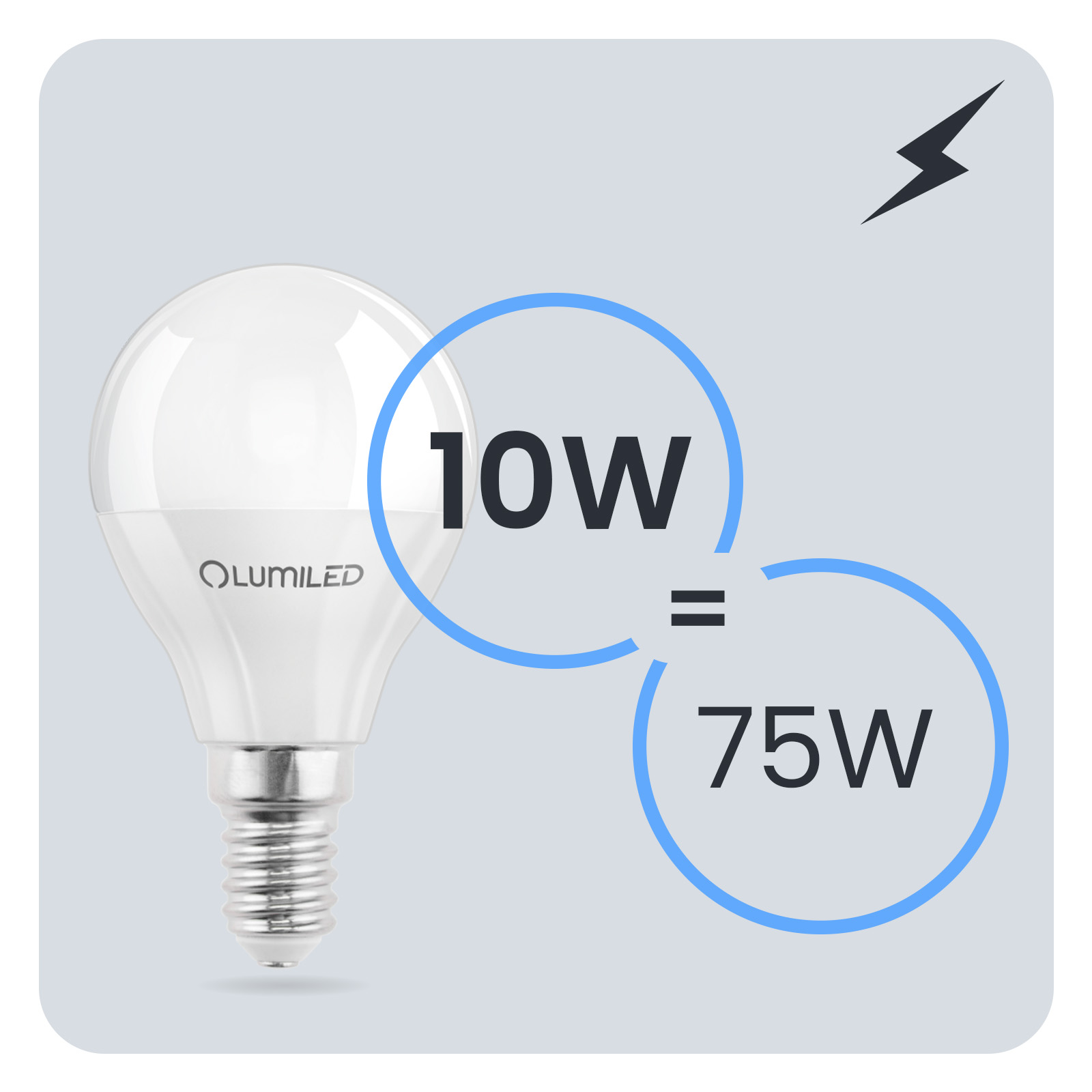 Żarówka LED E14 Kulka P45 10W = 75W 1100lm 4000K Neutralna 180° LUMILED - trzecia cecha produktu