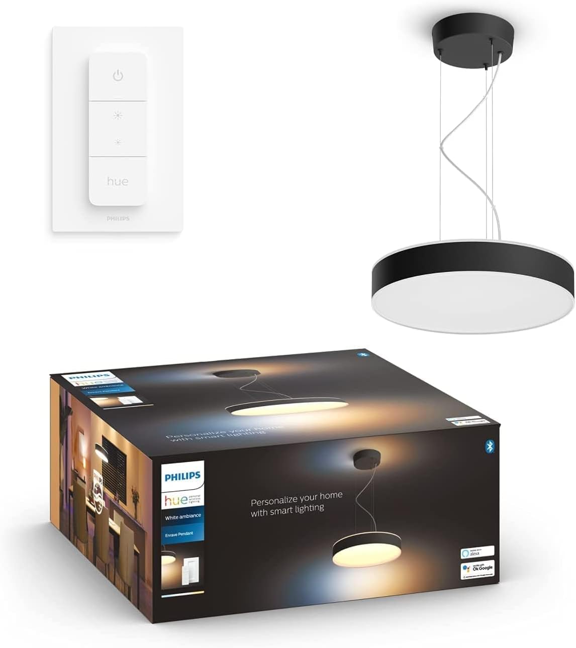 Lampa Wisząca Sufitowa LED 33.5W 4300lm IP20 White Ambiance TW Czarna 42.5cm Inteligentna SMART Zigbee Bluetooth Enrave Philips HUE - główne zdjęcie produktu