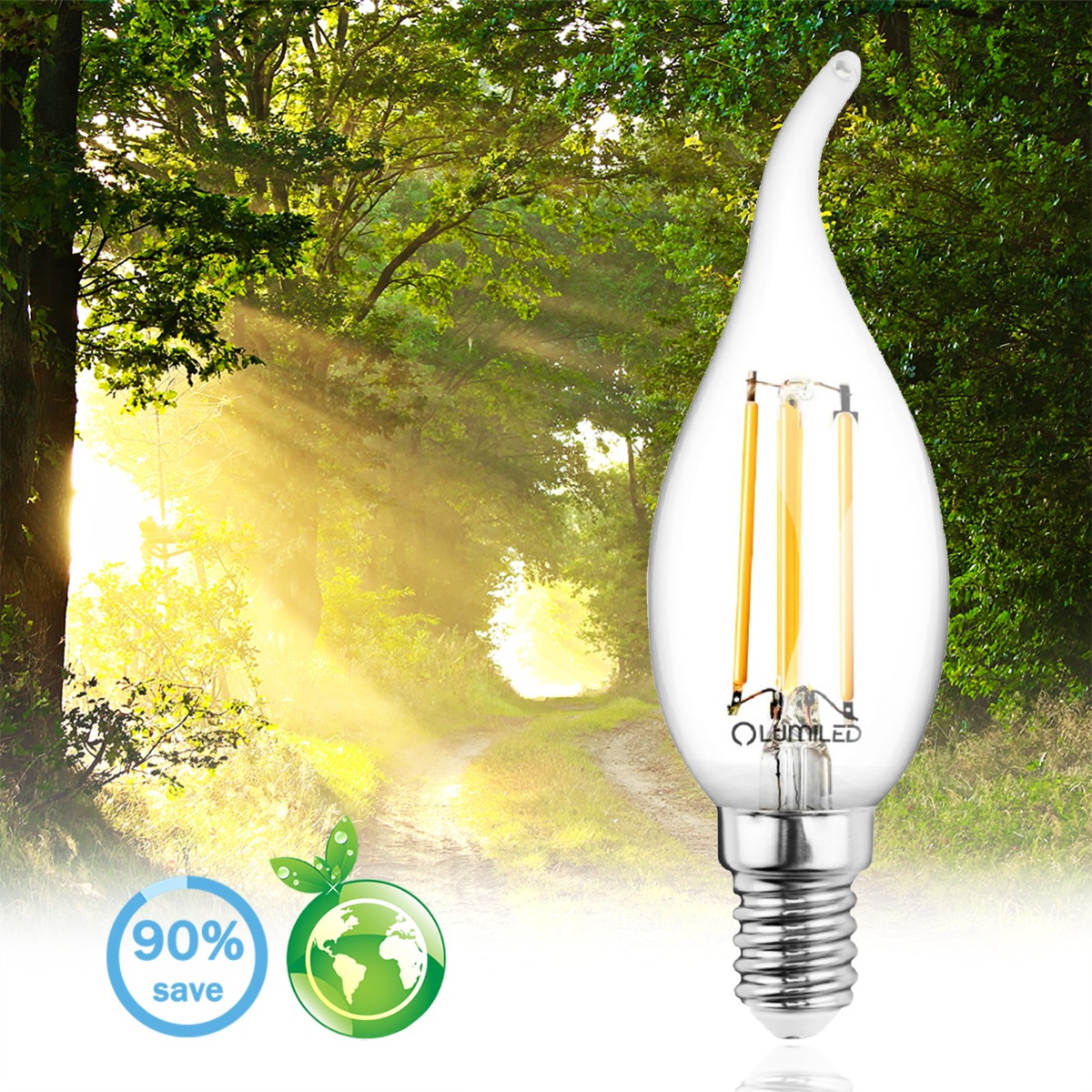Żarówka LED E14 Świeczka BA35 7W = 60W 806lm 4000K Neutralna 360° FILAMENT LUMILED - pierwsza cecha produktu