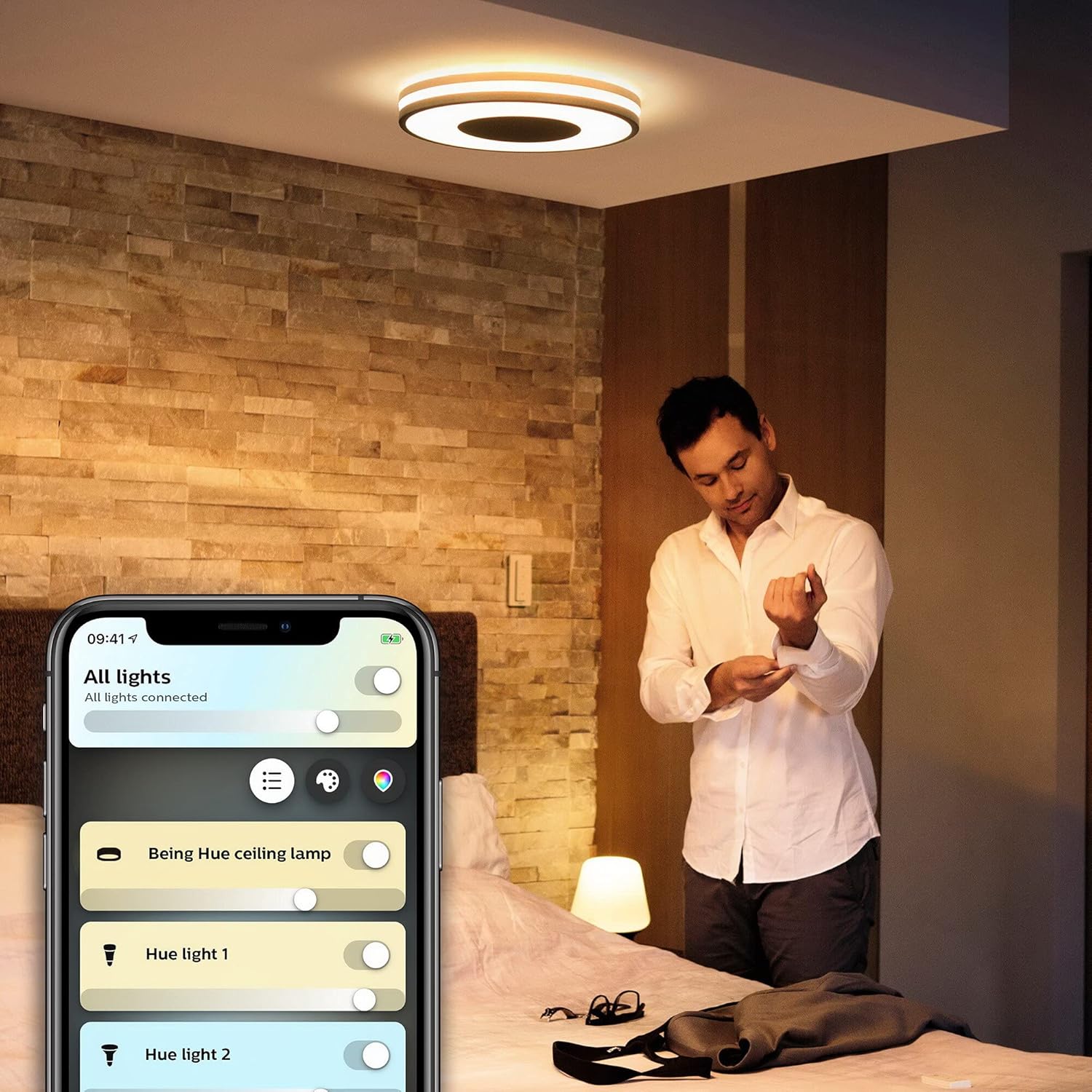 Plafon LED Lampa Sufitowa Natynkowa 22.5W 2500lm IP20 White Ambiance TW Czarna 34.8cm Inteligentna SMART Zigbee Bluetooth Being Philips HUE - pierwsza cecha produktu