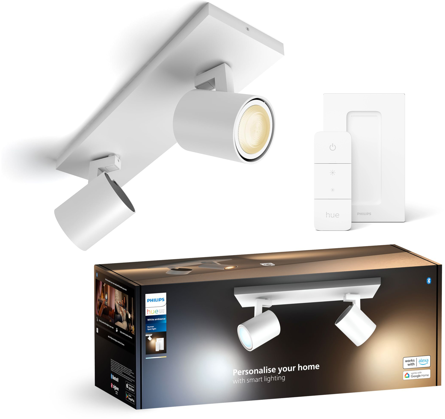 Lampa Sufitowa LED Reflektor 8.4W 800lm IP20 White Ambiance TW Biała Inteligentna SMART Zigbee Bluetooth + Regulator Pilot Runner Philips HUE - główne zdjęcie produktu