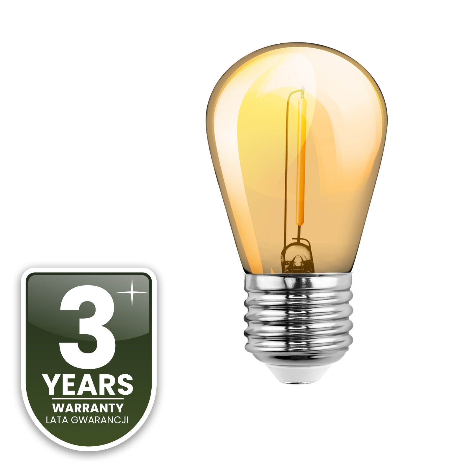 5x Żarówka LED E27 Edison ST14 1,3W = 10W 110lm 2200K Ciepła 360° BURSZTYNOWA FILAMENT LUMILED - czwarta cecha produktu
